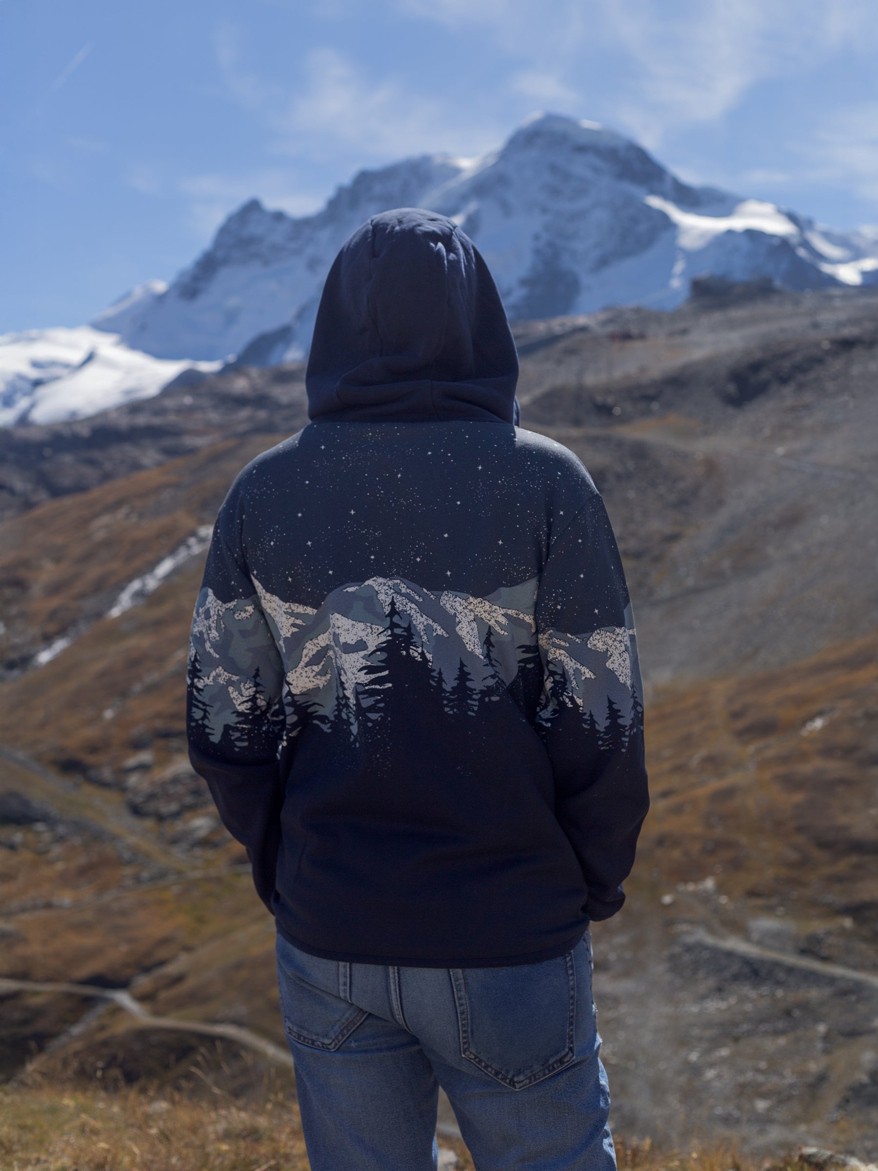 Cascadian Night Zip Hoodie, a Organic Hoodie by Happy Earth Apparel