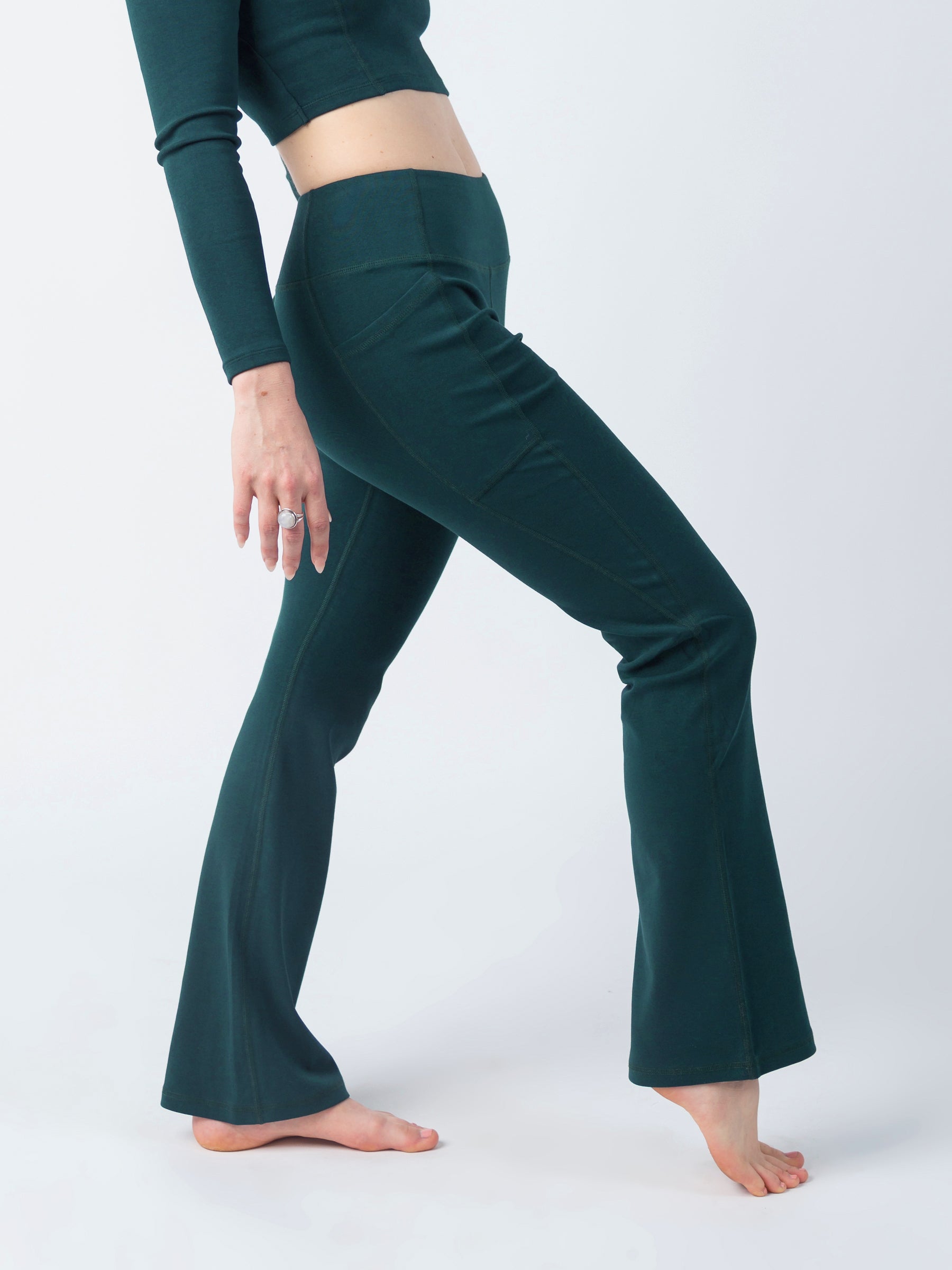 PlantTec™ Flare Leggings | Monstera, a Organic Activewear by Happy Earth Apparel