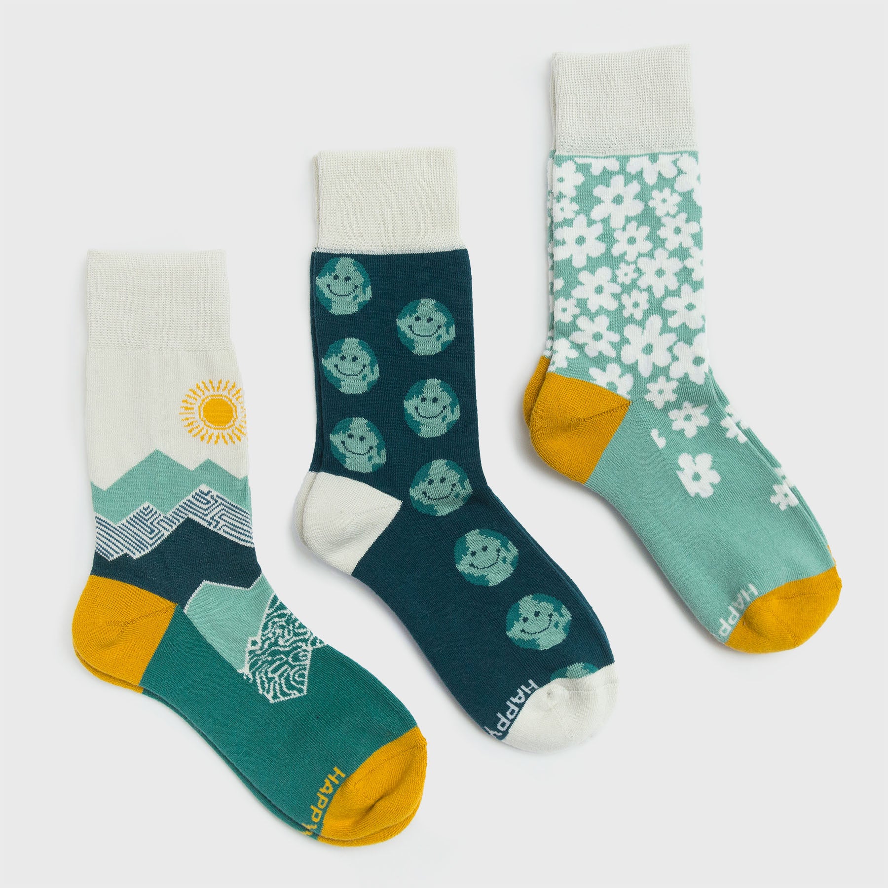 Sunshine Socks - Set of 3-Organic Socks-Happy Earth