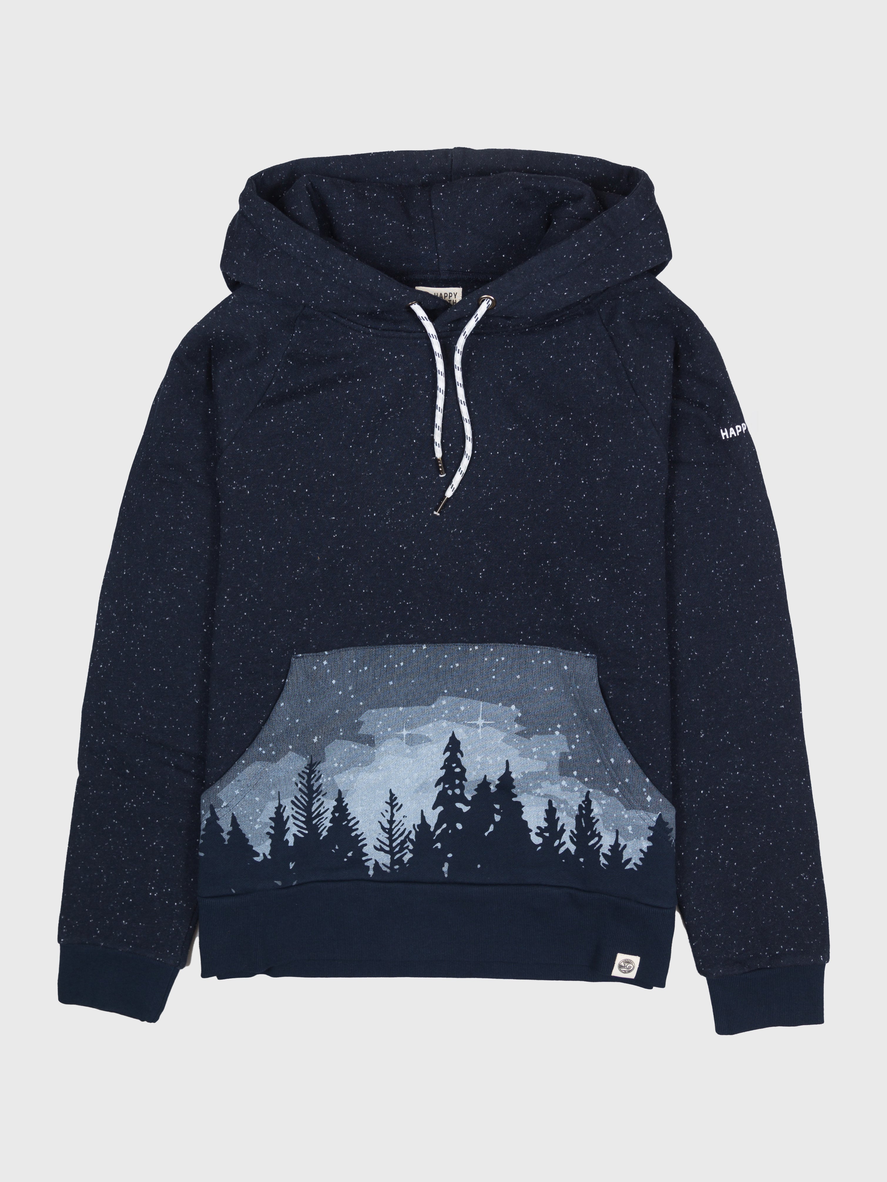 All-Gender Starlit Night Organic Fleece Hoodie Sweatshirt - Navy XL