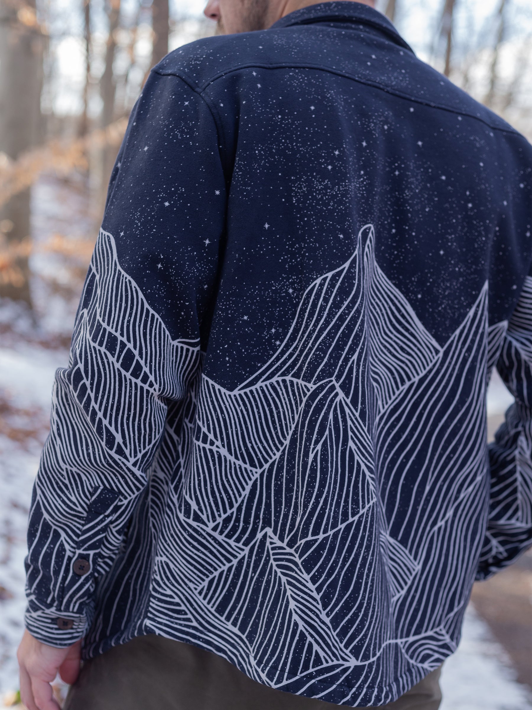 Alpine Etching Fleece Overshirt-Organic Jacket-Happy Earth