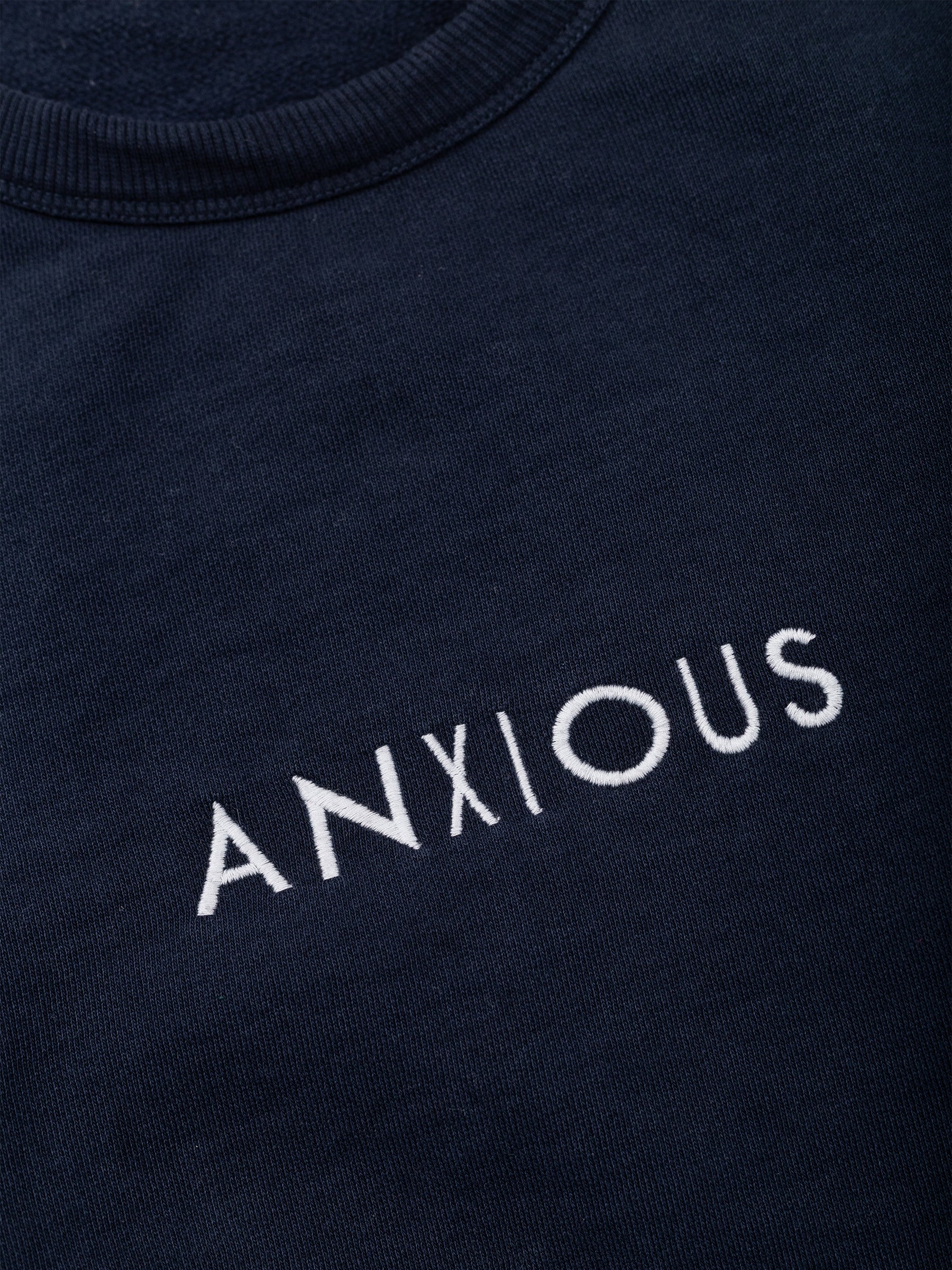 ANXIOUS Embroidered Organic Pullover