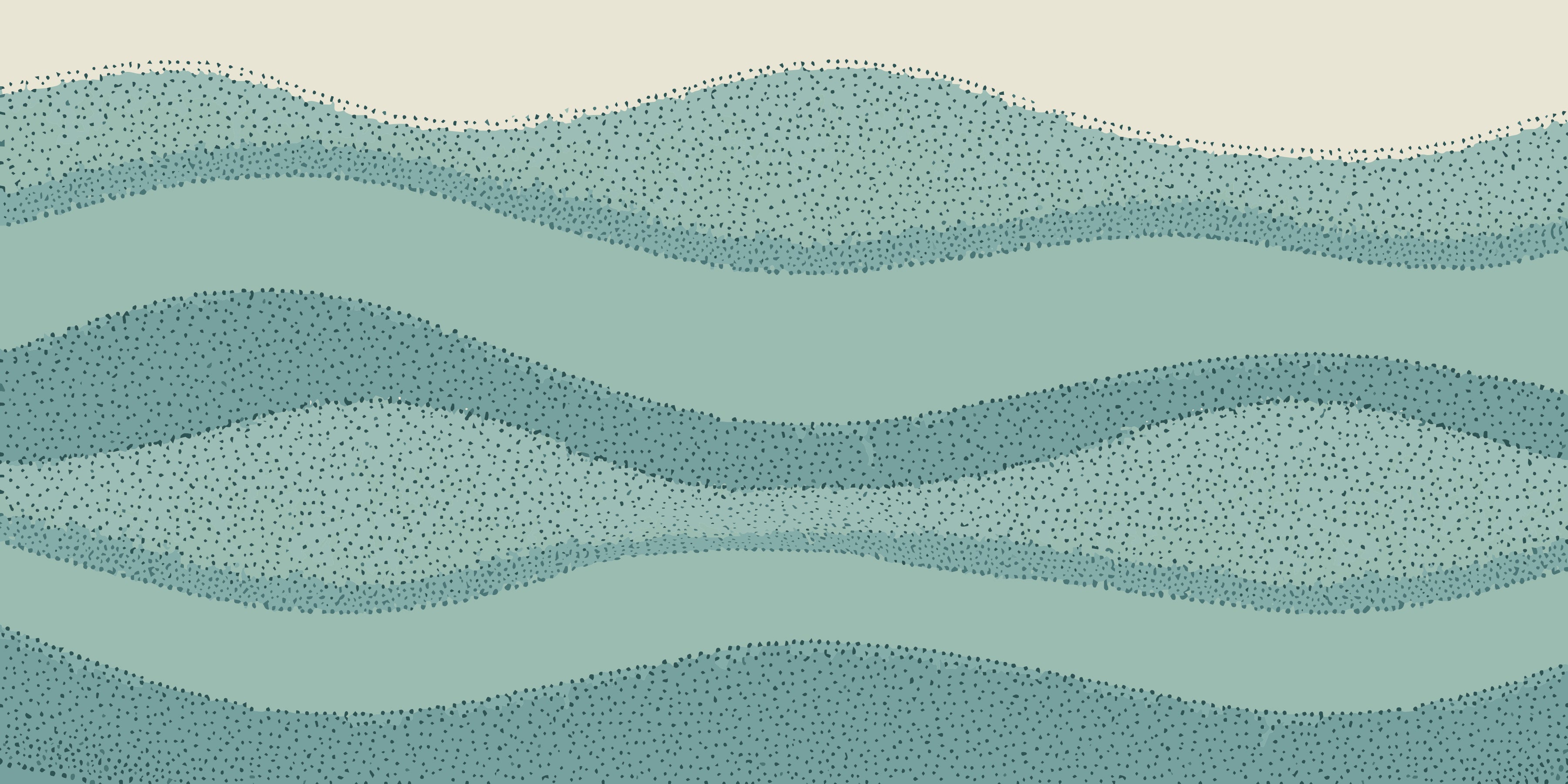 Wavy pattern with blue and green colors on a beige background