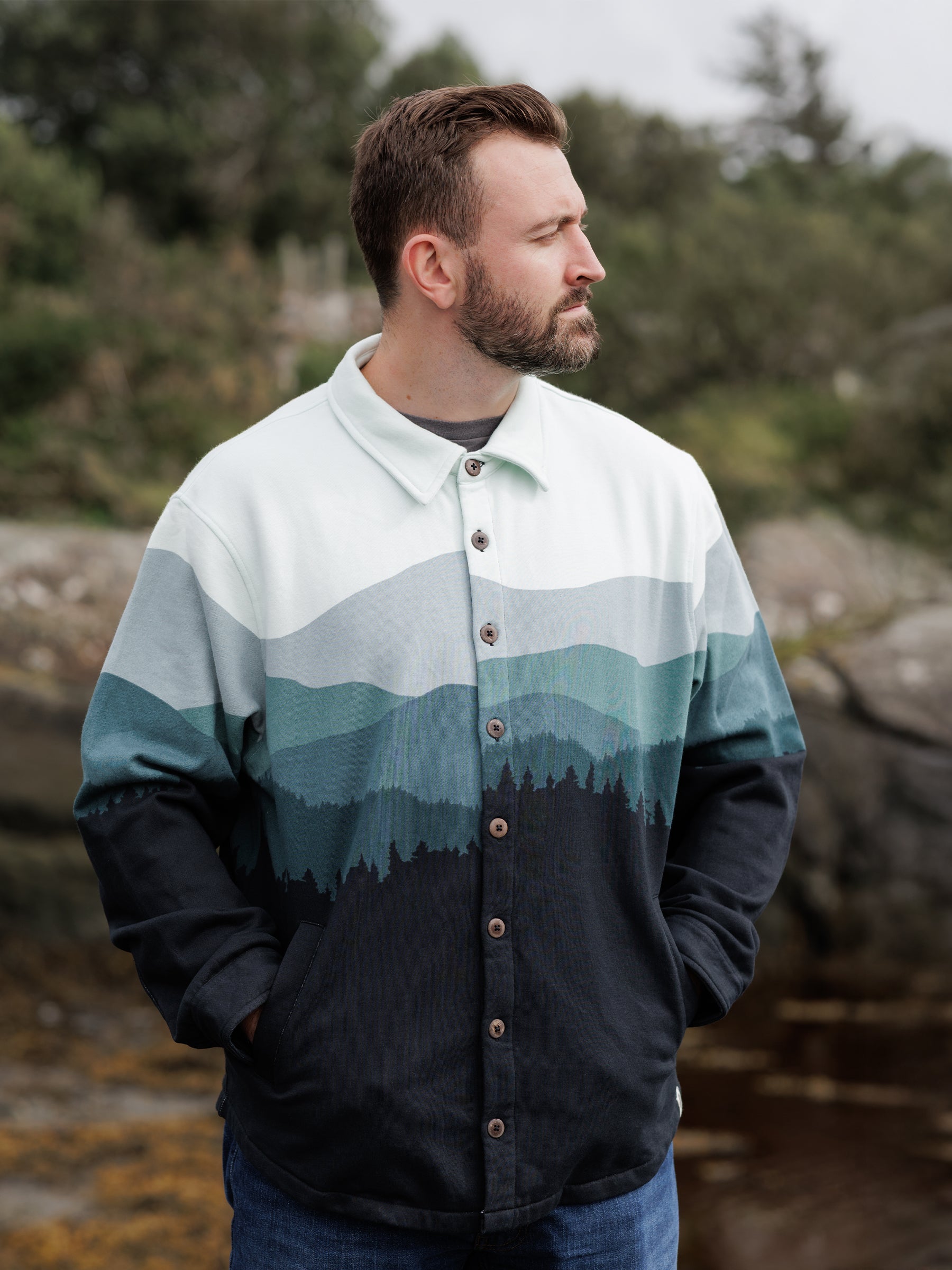 Smoky Mountains Blanket Shirt, a Organic Jacket by Happy Earth Apparel