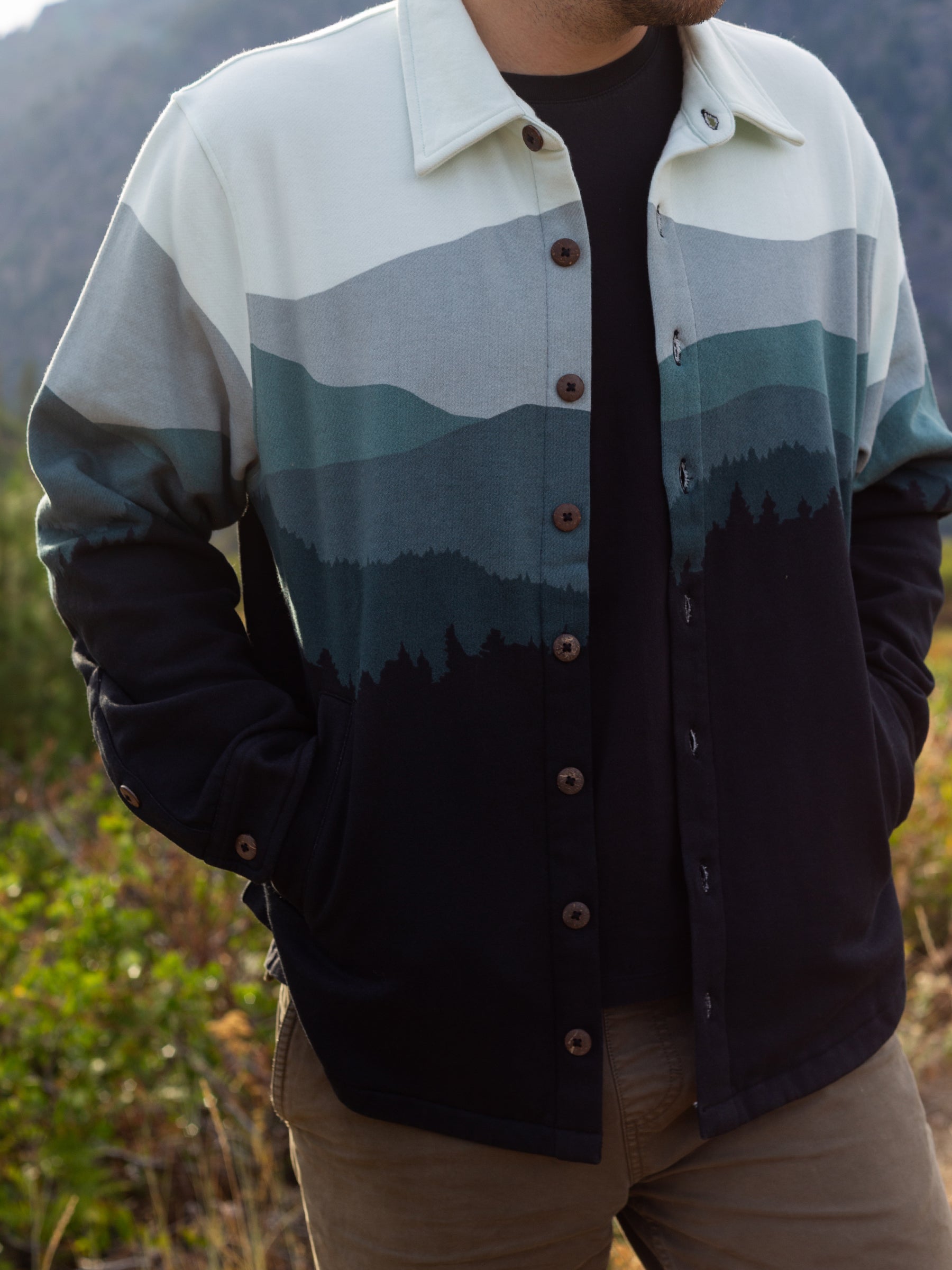 Smoky Mountains Blanket Shirt, a Organic Jacket by Happy Earth Apparel