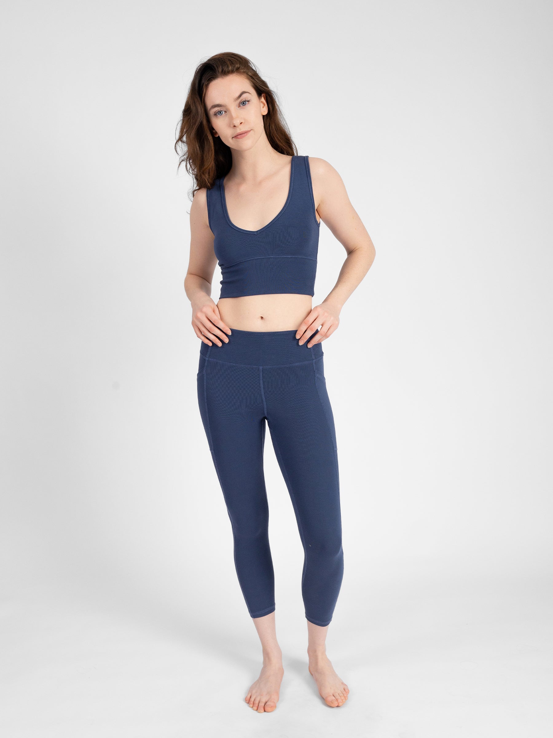 PlantTec™ Organic Crop/Petite Leggings | Blueberry