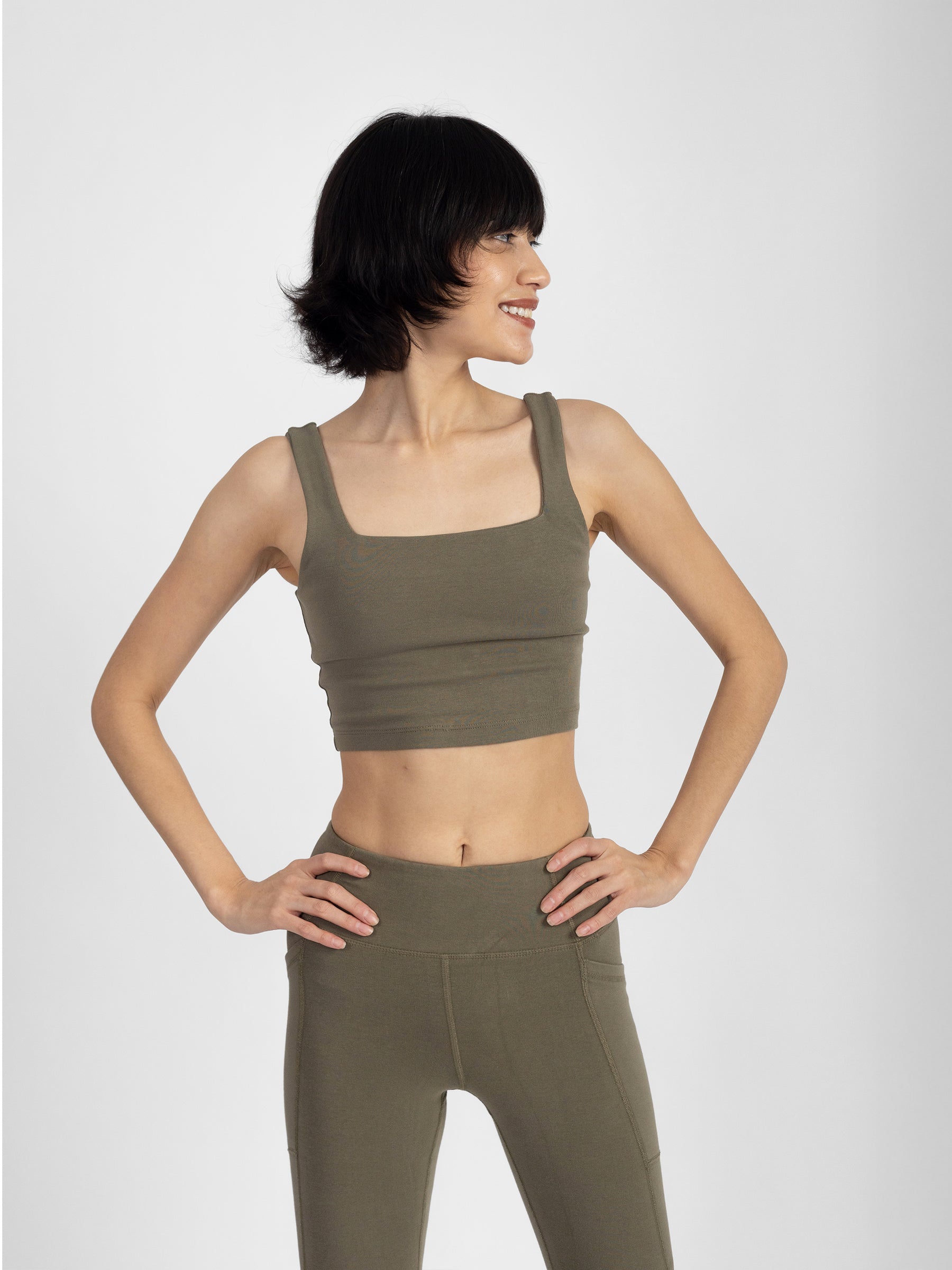 PlantTec™ Organic Built-in Bra Tank | Cypress