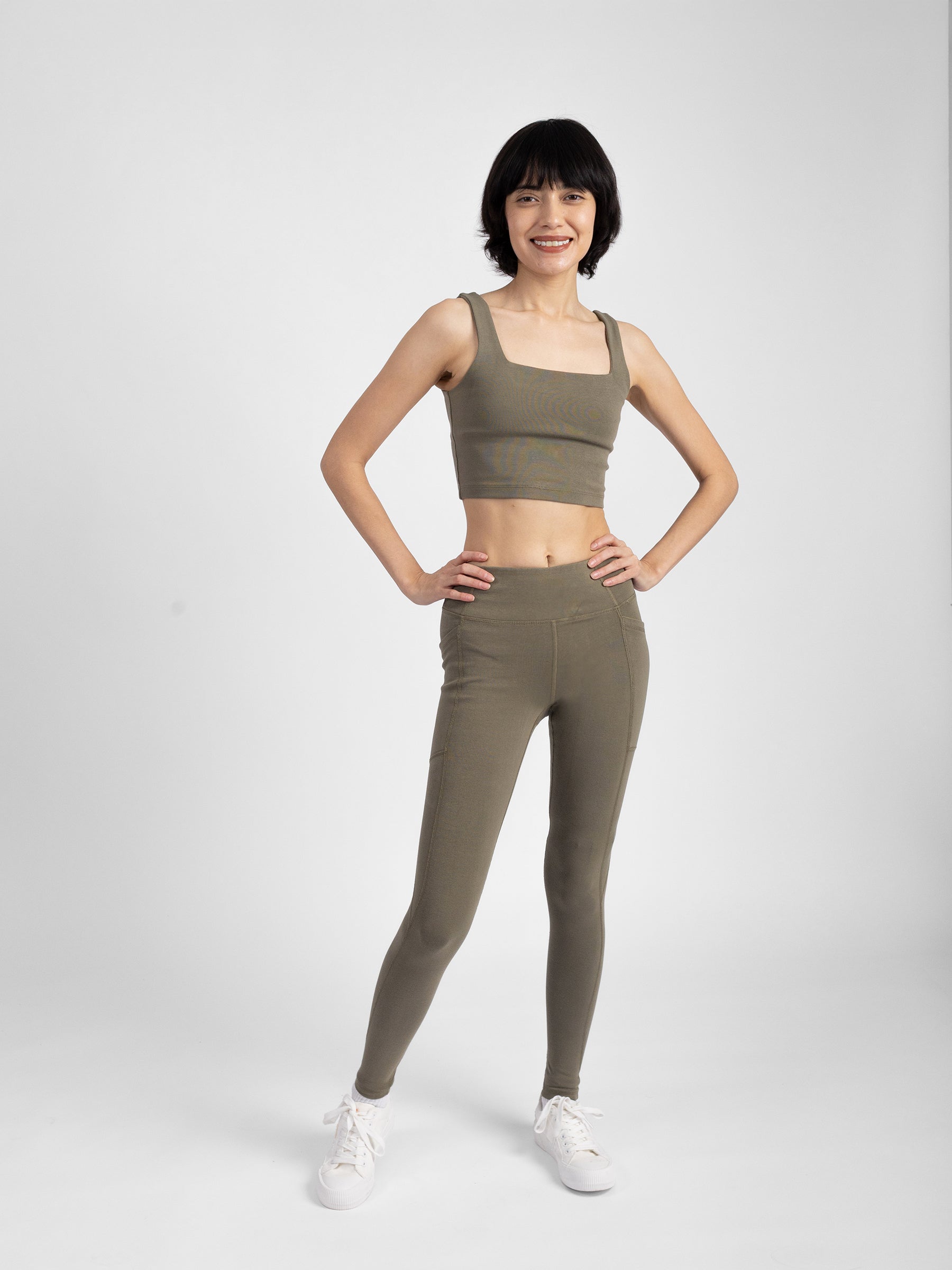 PlantTec™ Organic Built-in Bra Tank | Cypress