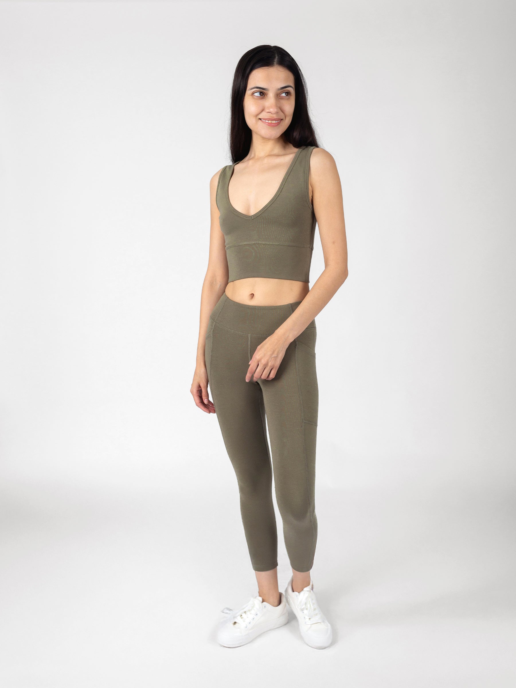 PlantTec™ Organic Crop/Petite Leggings | Cypress