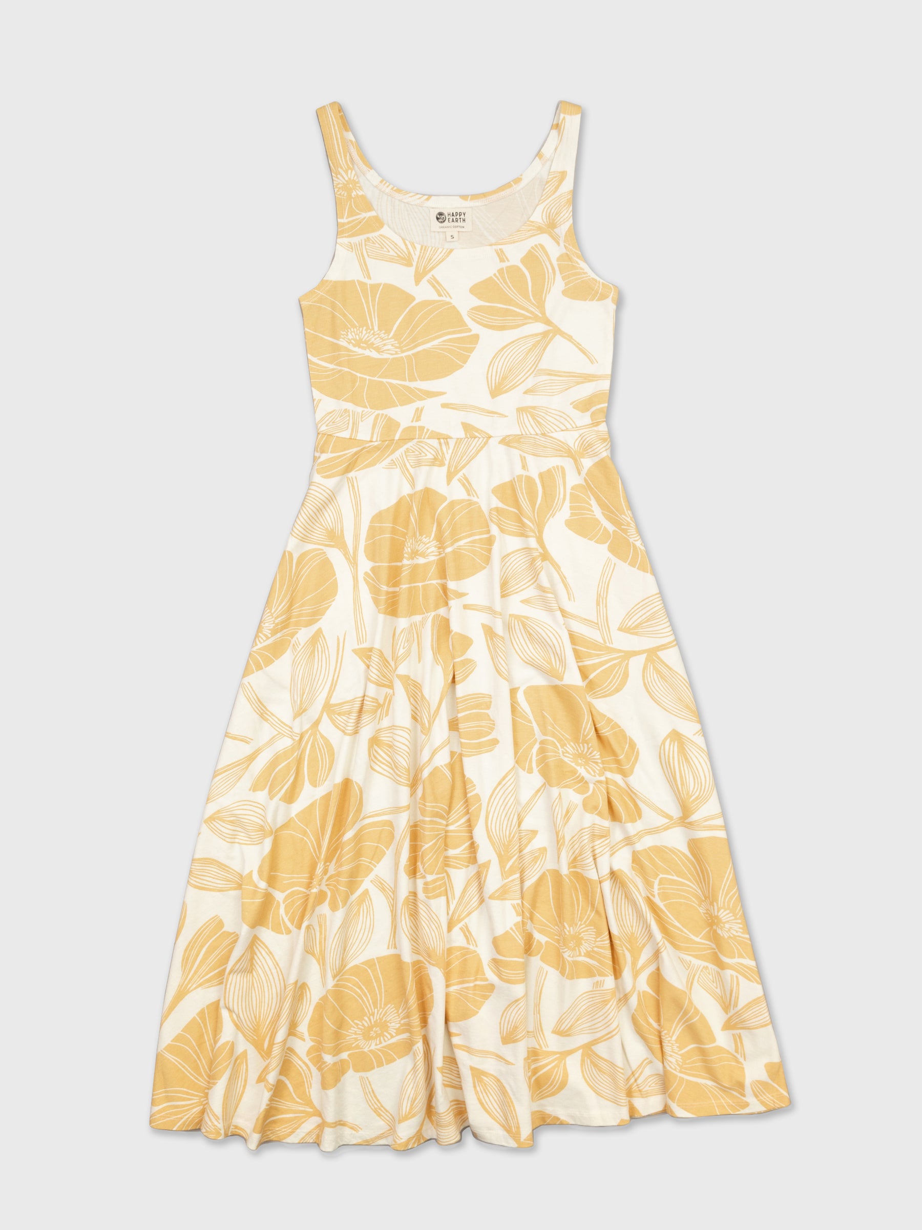 Golden Poppies Midi Dress