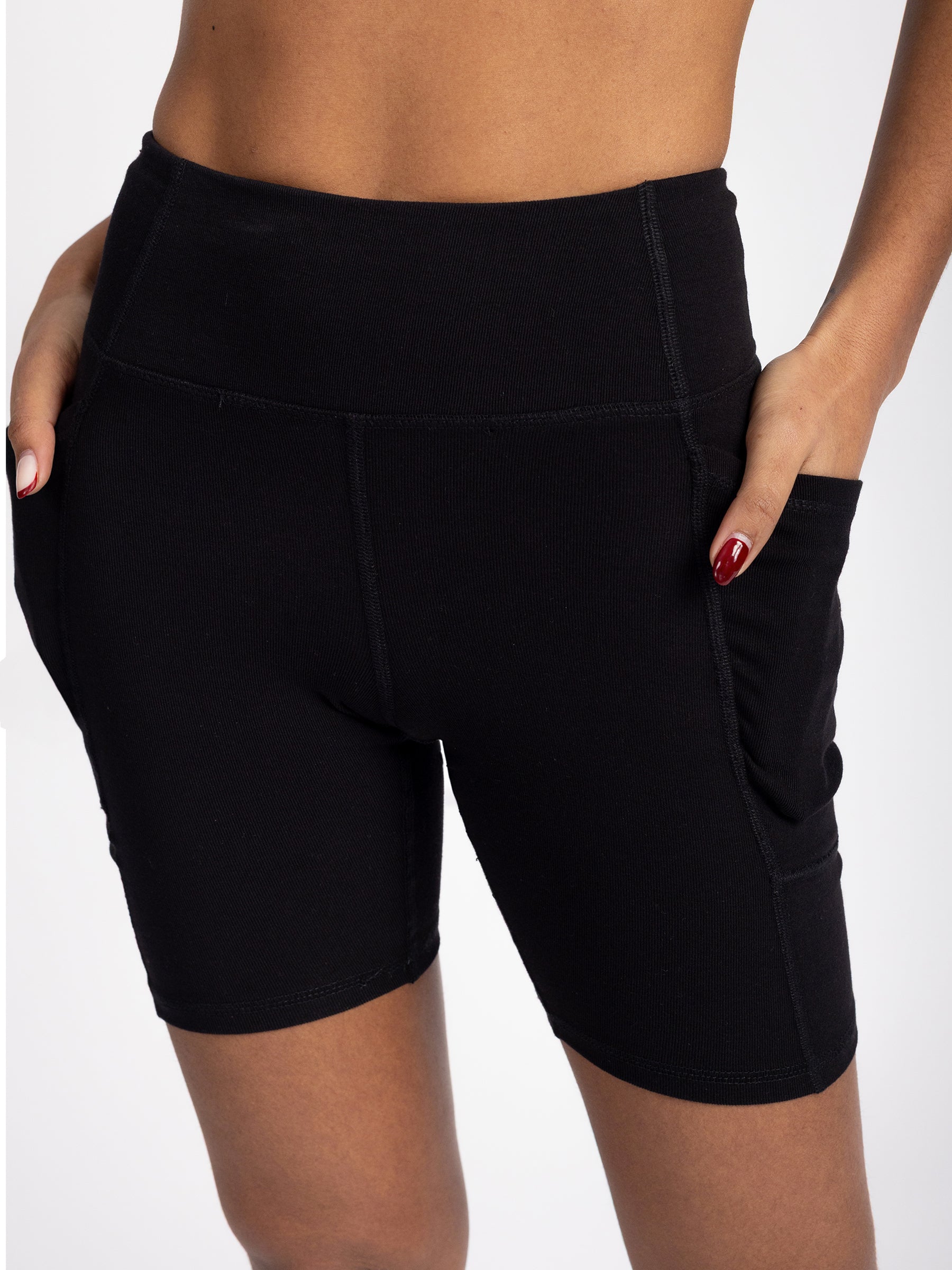 Women's Non-Toxic Organic Cotton Bike Shorts with Pockets
