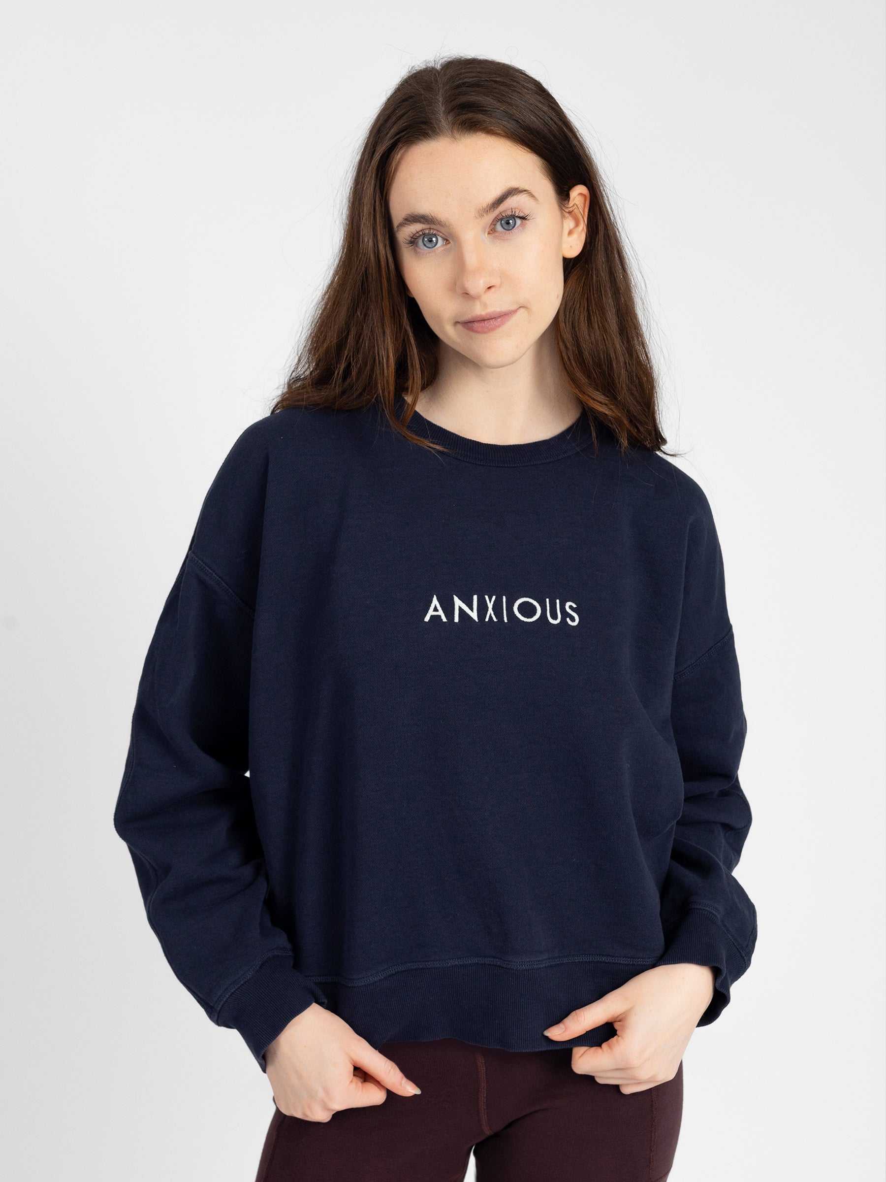 ANXIOUS Embroidered Organic Pullover