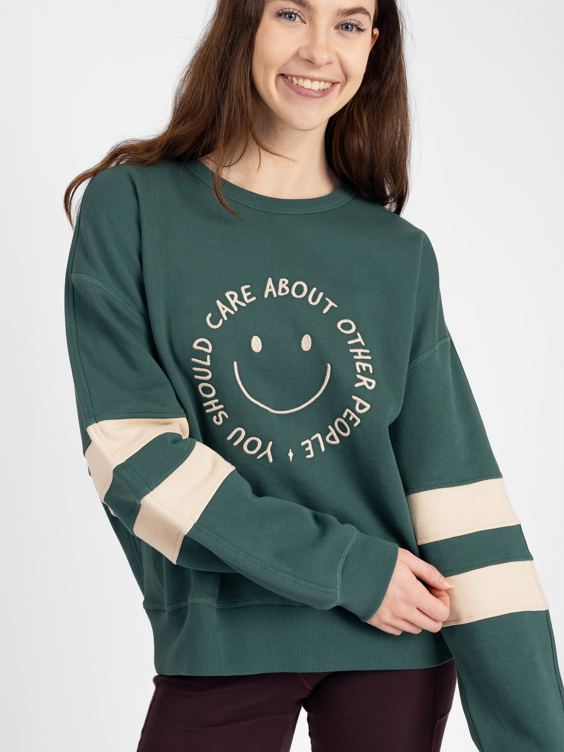 YOU SHOULD CARE Embroidered Organic Pullover