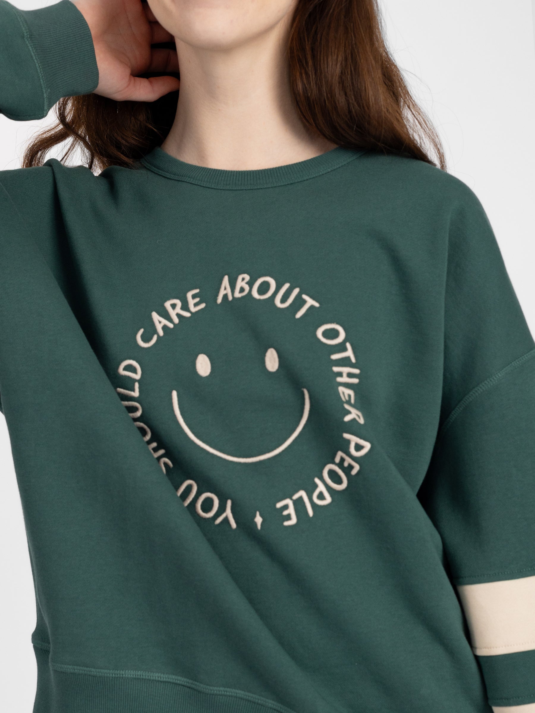 YOU SHOULD CARE Embroidered Organic Pullover