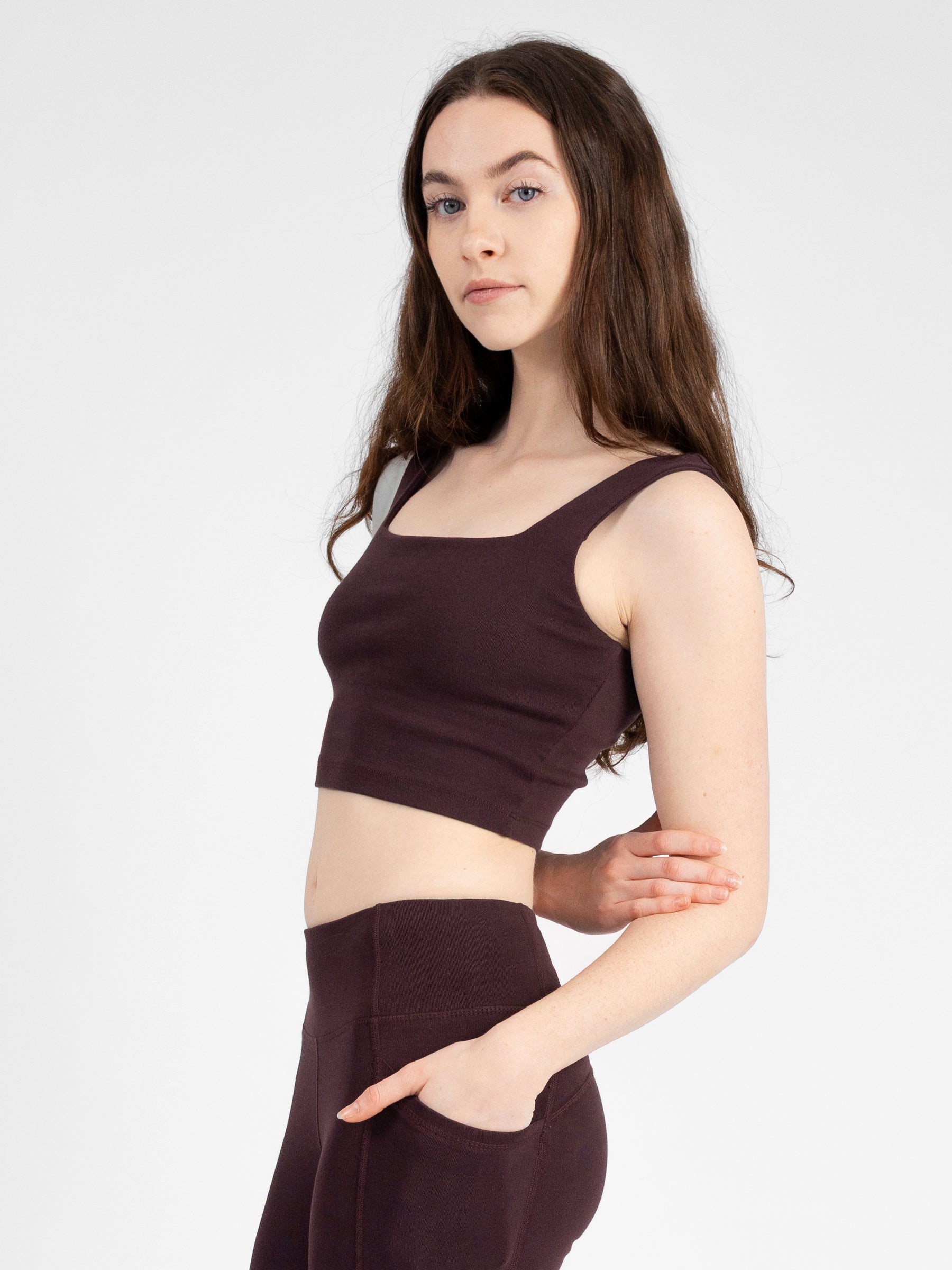 PlantTec™ Organic Built-in Bra Tank | Espresso