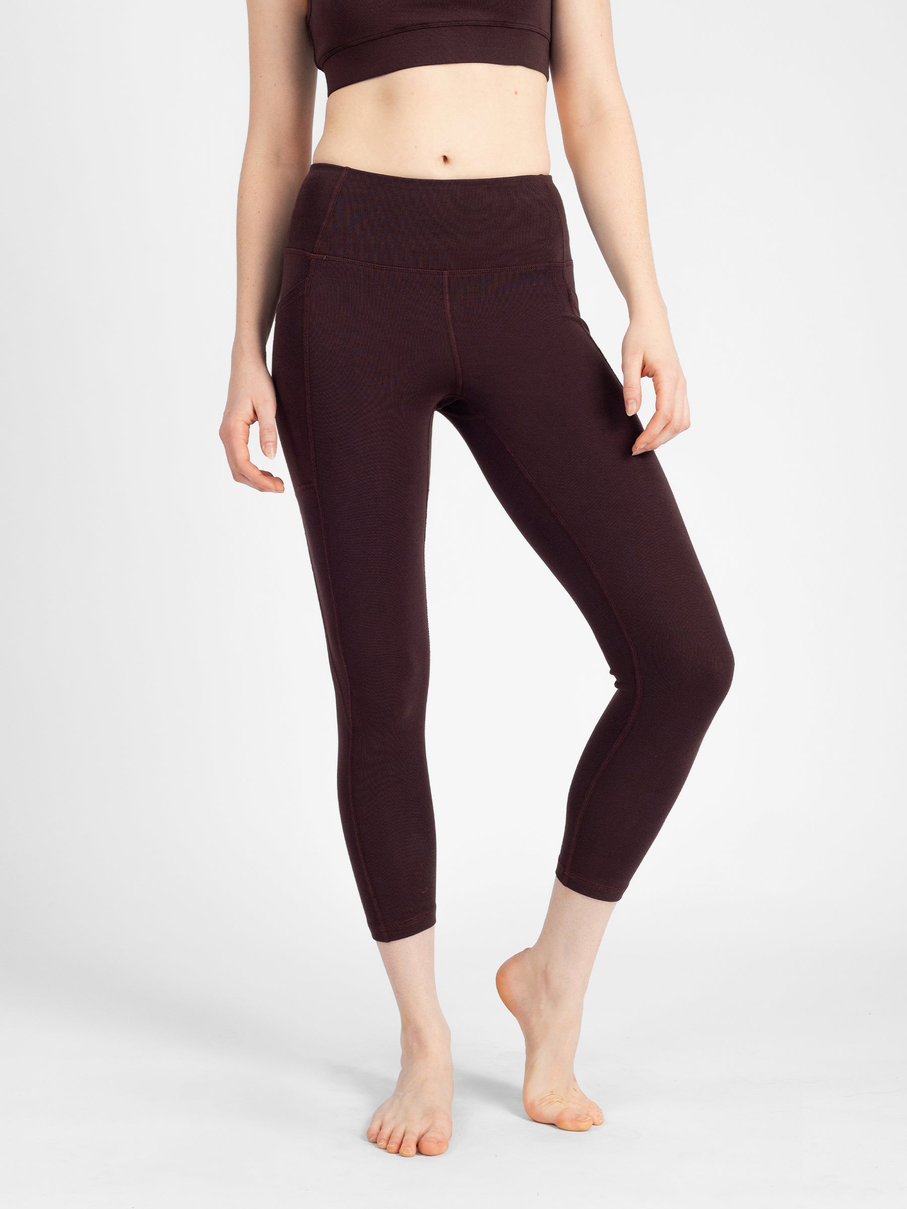 PlantTec™ Organic Crop/Petite Leggings | Espresso