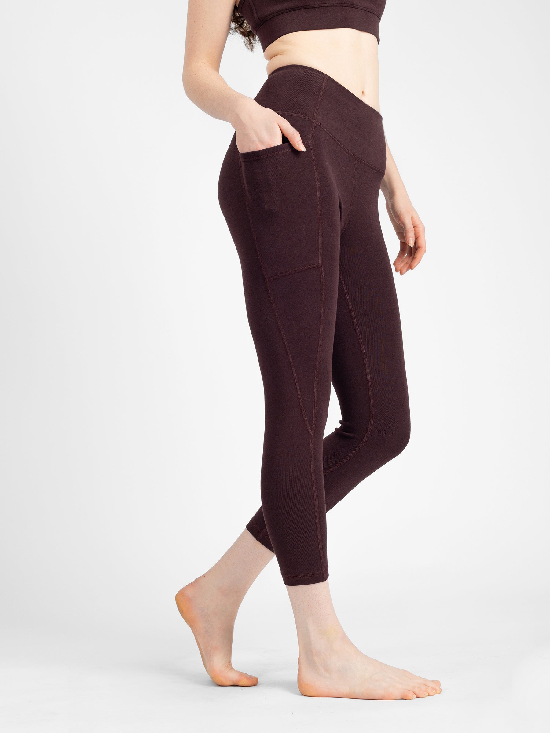 PlantTec™ Organic Crop/Petite Leggings | Espresso