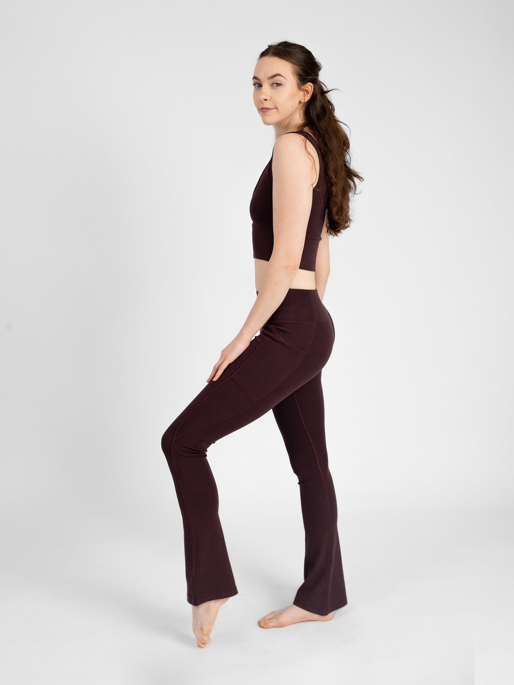 PlantTec™ Organic Flare Leggings | Espresso