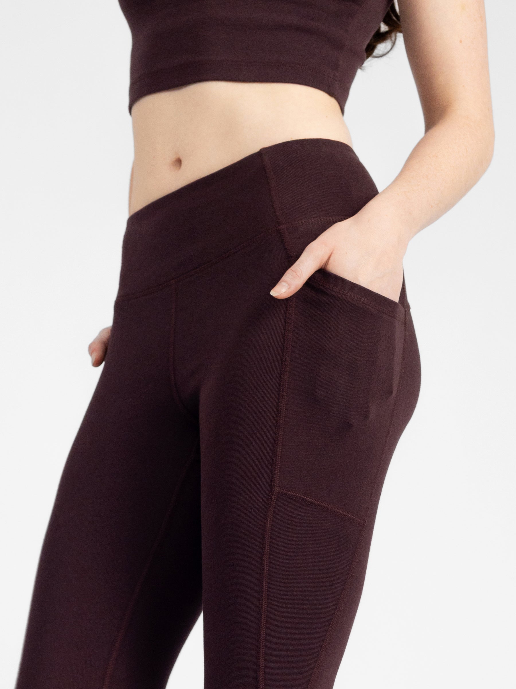 PlantTec™ Organic Crop/Petite Leggings | Espresso