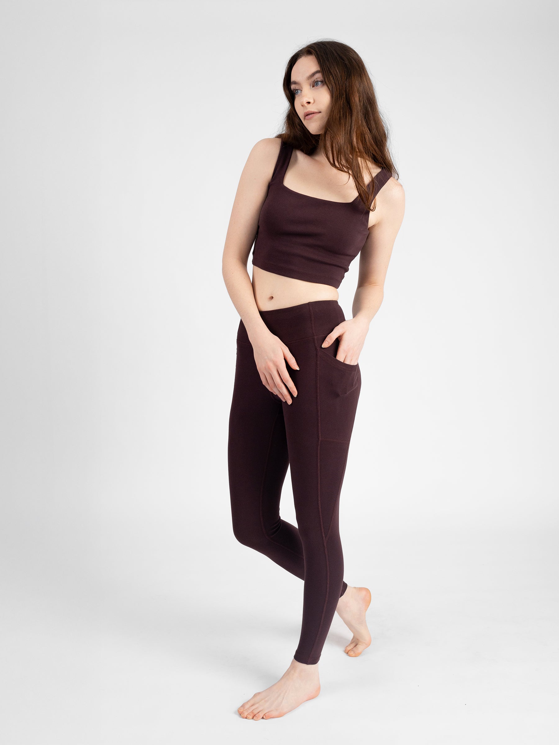 PlantTec™ Organic Built-in Bra Tank | Espresso