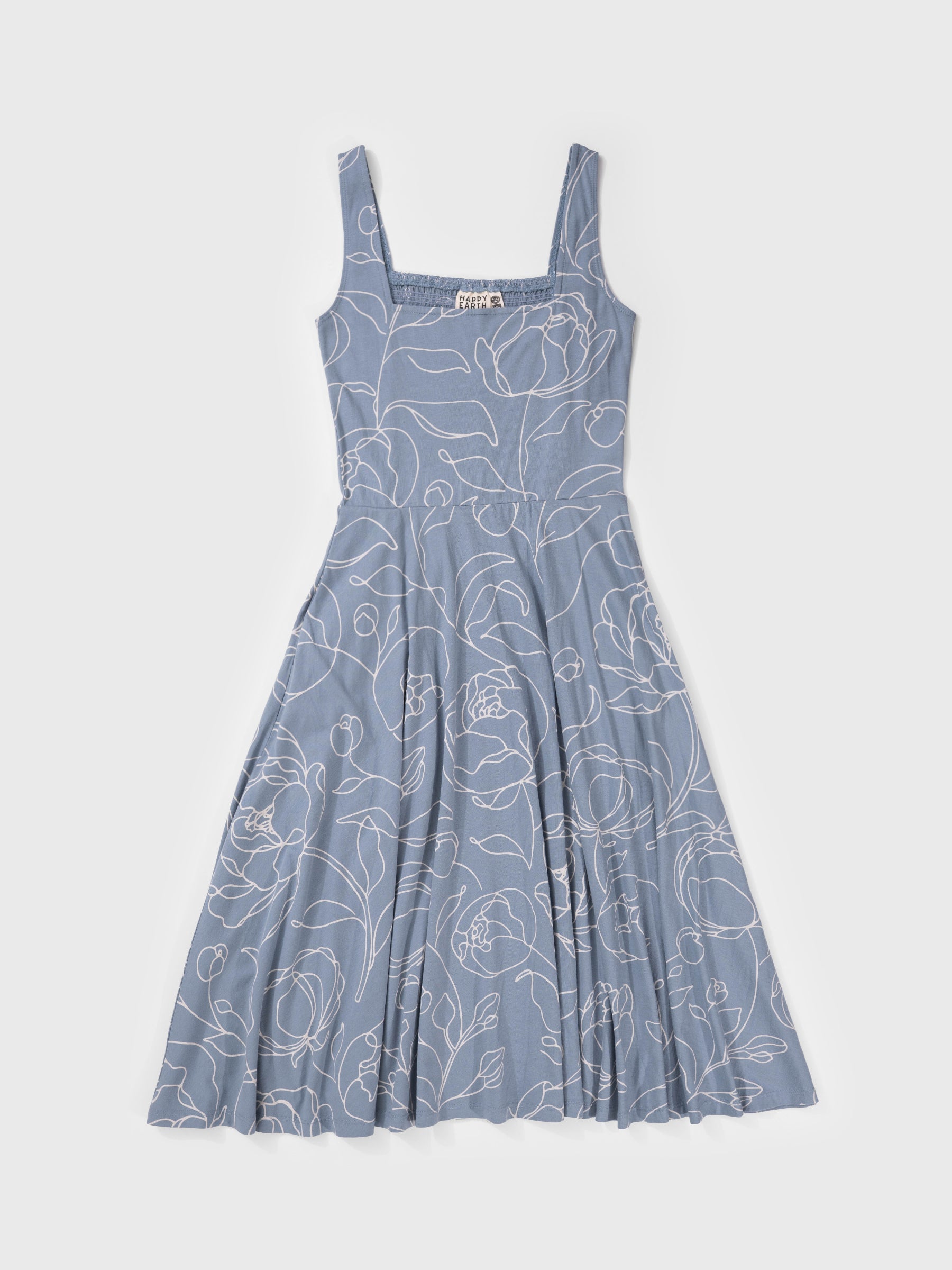 Women's Organic Cotton Midi Dress | Garden Rose
