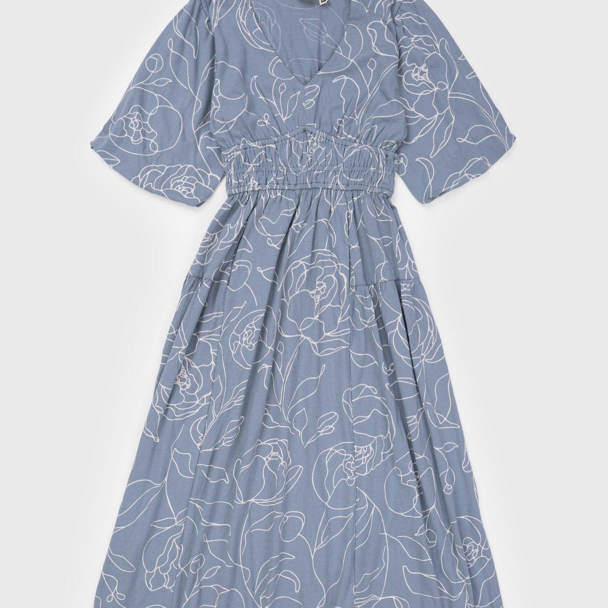 h&m blue floral wrap dress Ladies - Cream/Patterned Printed tiered dress - Size: S