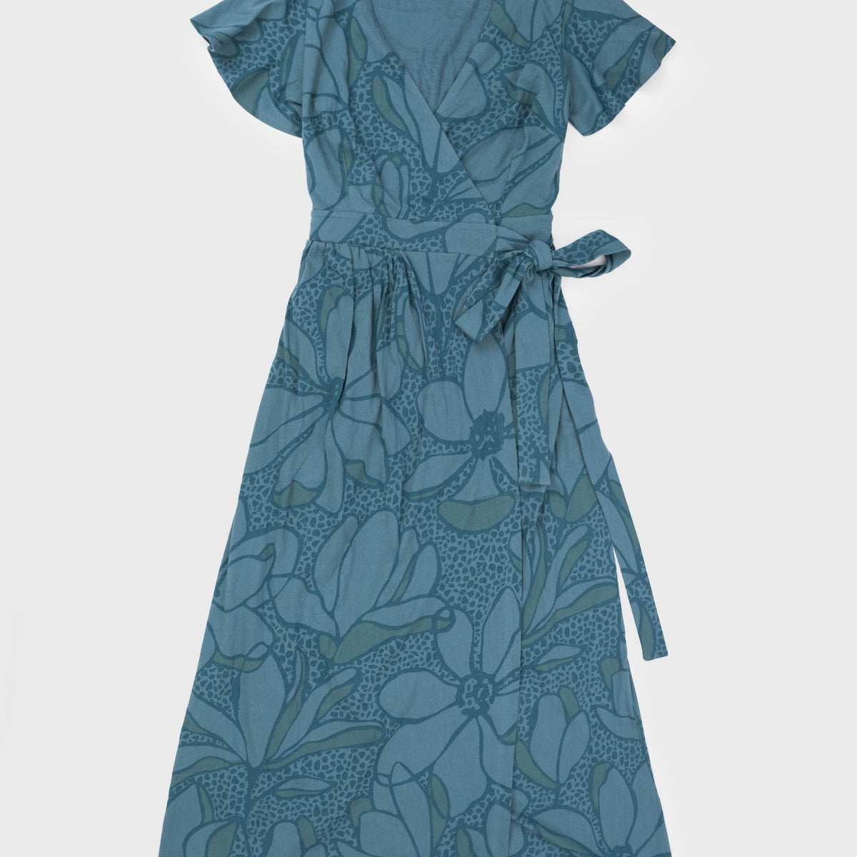 blue silk maternity dress Leigh™ - Printed Wrap Dress main image 1