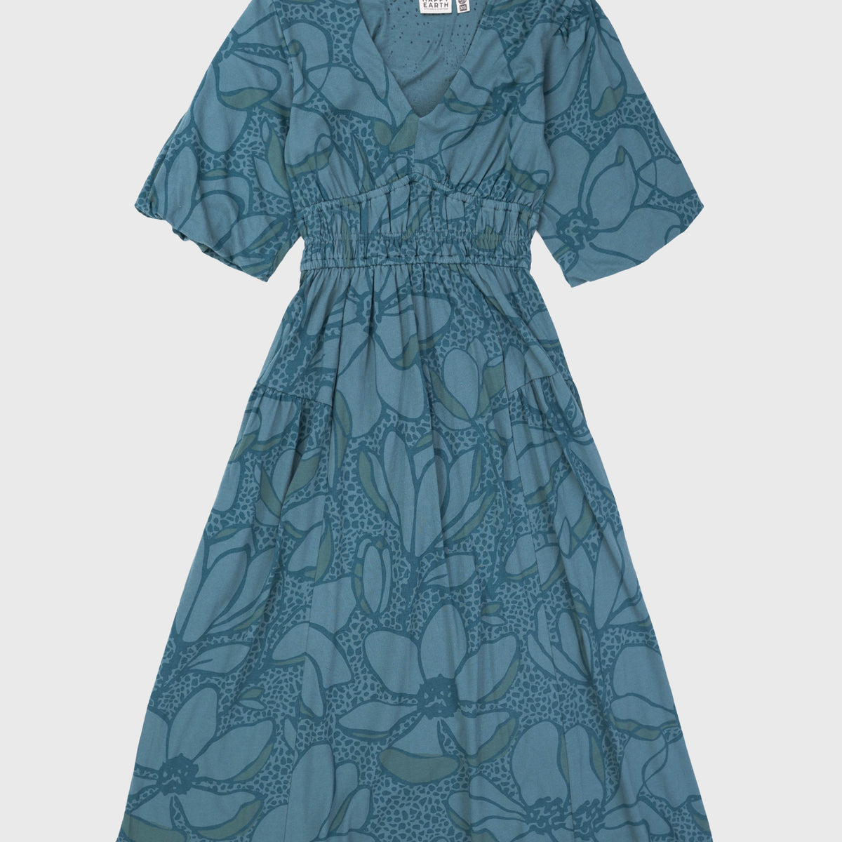 knee length dresses for ladies Ophelia Navy Floral Reversible Wrap Dress | Luxury British Made main image 0