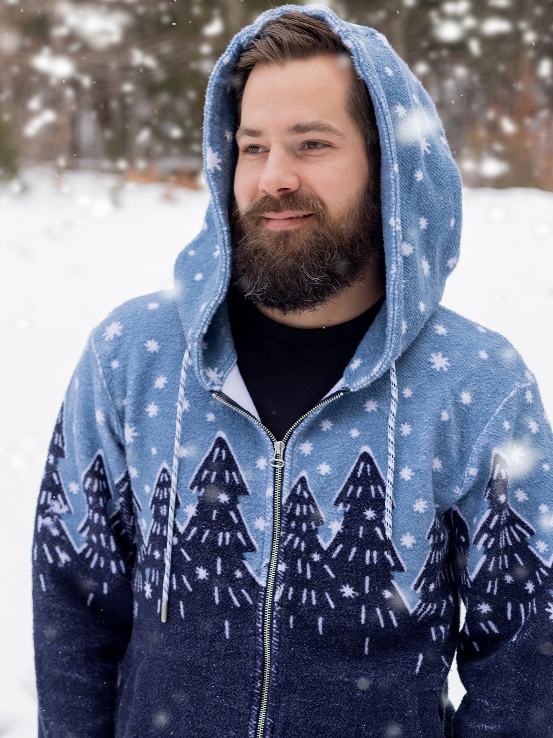 Forest Flurries Sherpa - Organic Cotton Zip-Up Hoodie | Happy Earth