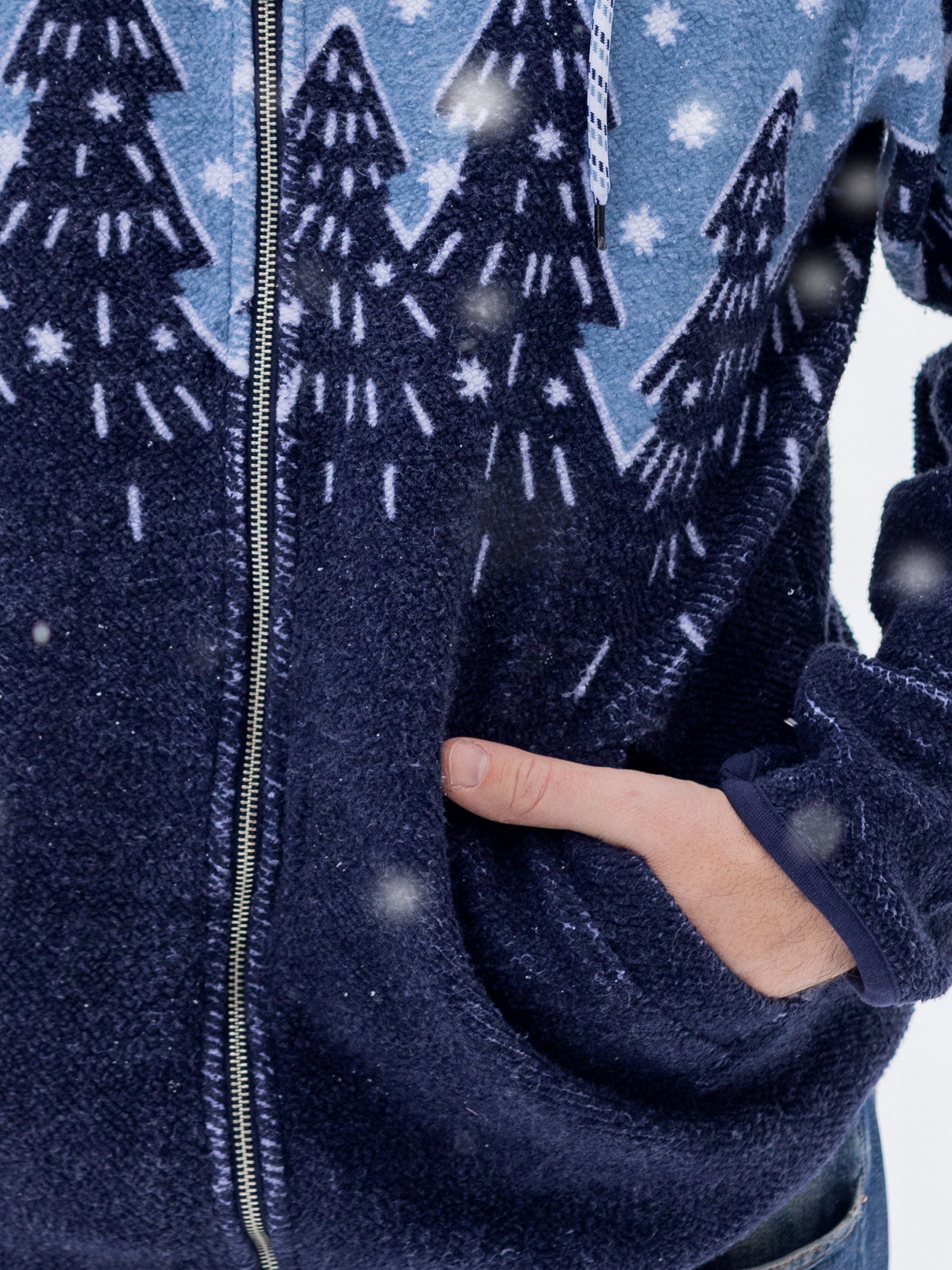 Forest Flurries Sherpa - Organic Cotton Zip-Up Hoodie | Happy Earth