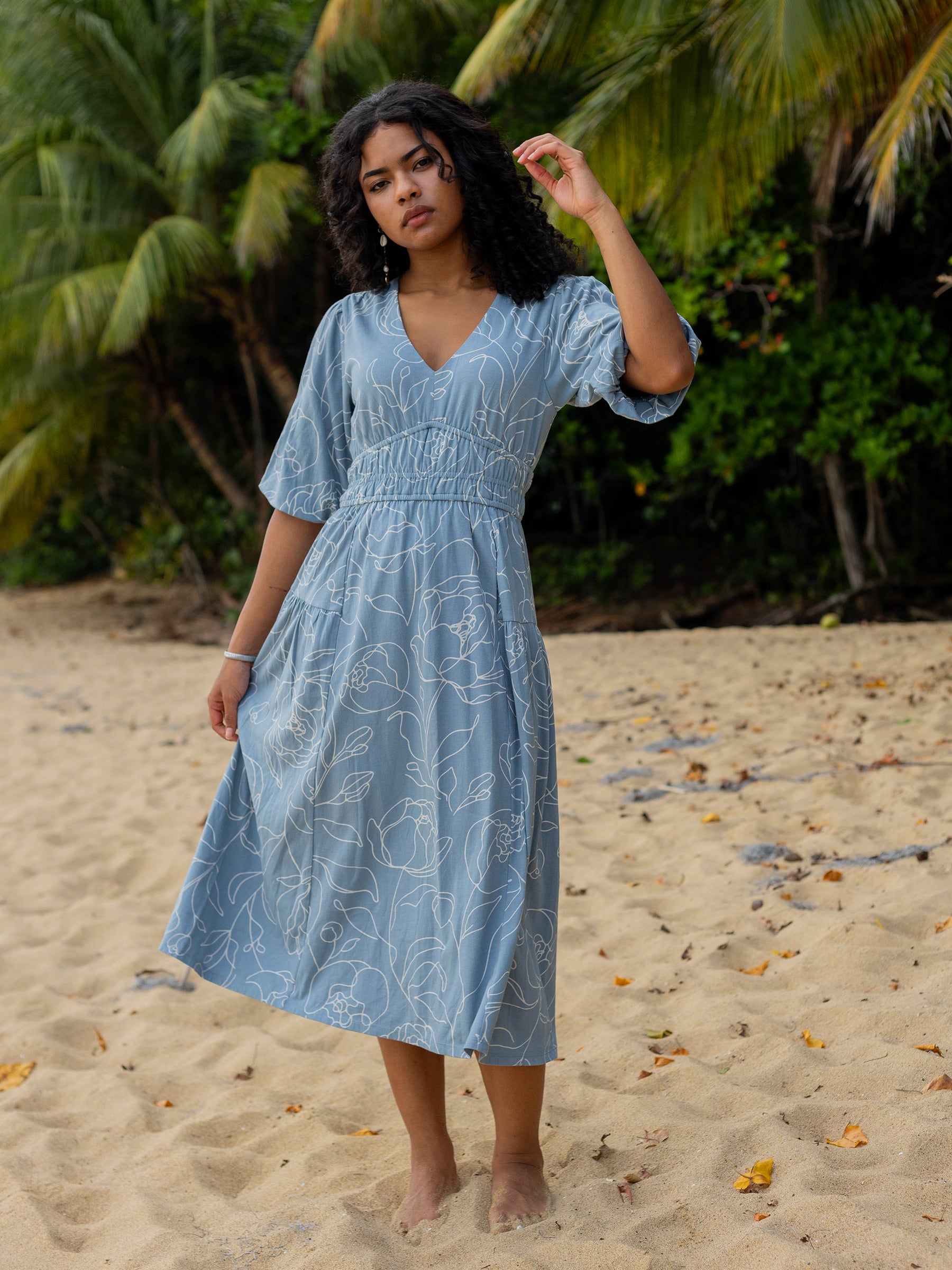 Women's Organic Cotton Maxi Dress | Garden Rose