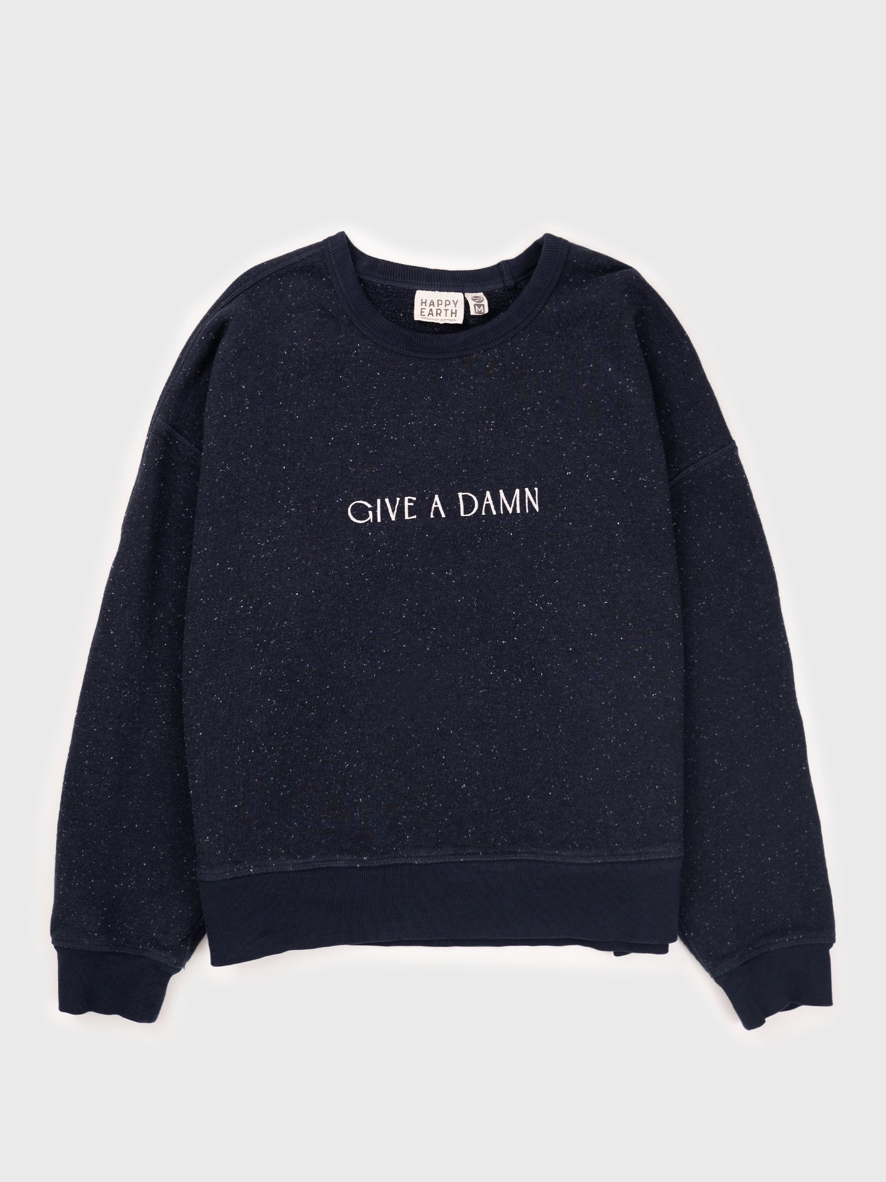 GIVE A DAMN Embroidered Organic Pullover