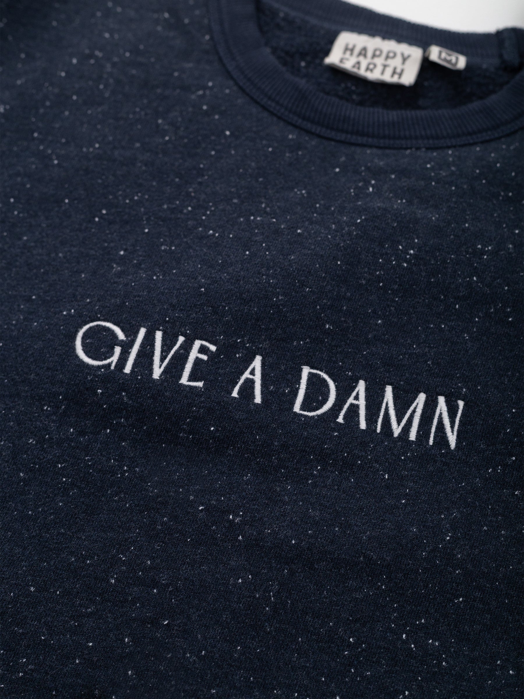 GIVE A DAMN Embroidered Organic Pullover
