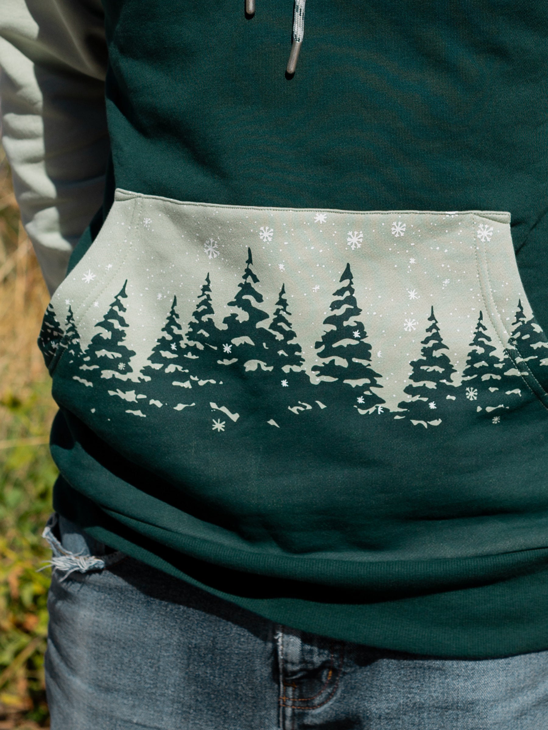 Powdered Pines Hoodie, a Organic Hoodie by Happy Earth Apparel