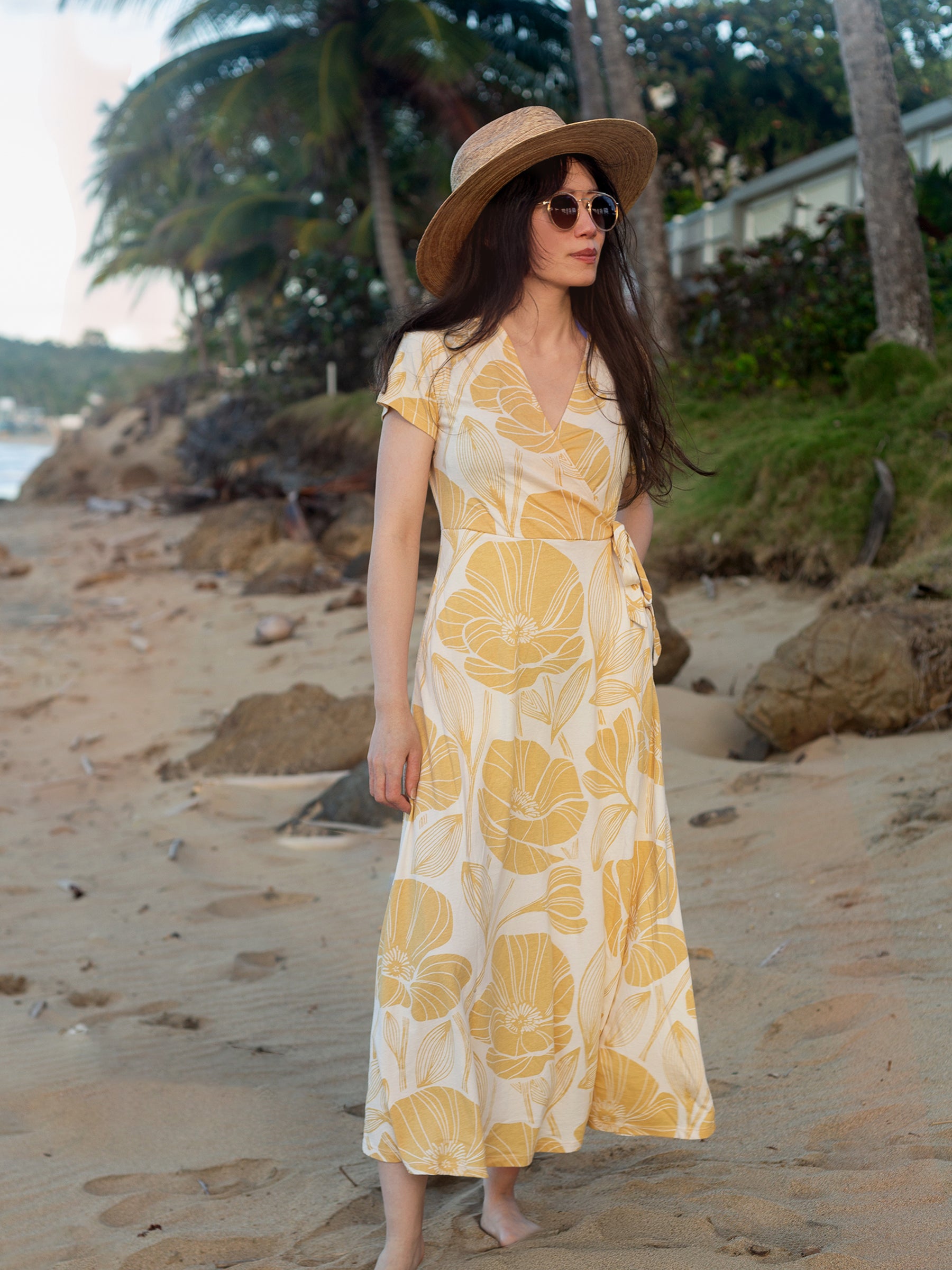Isla Midi Dress | Poppies-Organic Dress-Happy Earth