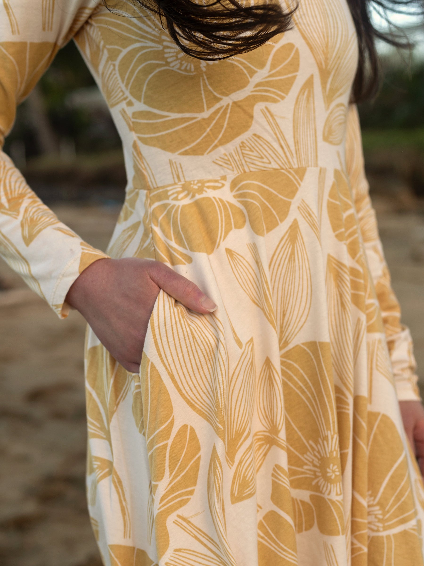 Luna Midi Dress | Poppies-Organic Dress-Happy Earth