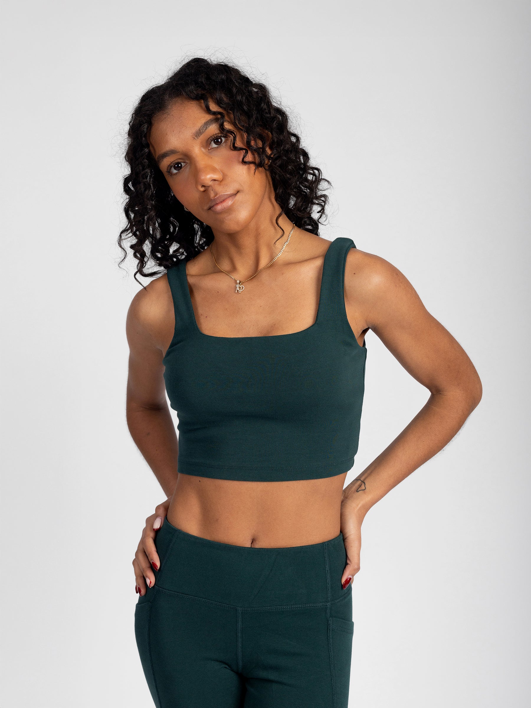PlantTec™ Organic Built-in Bra Tank | Monstera
