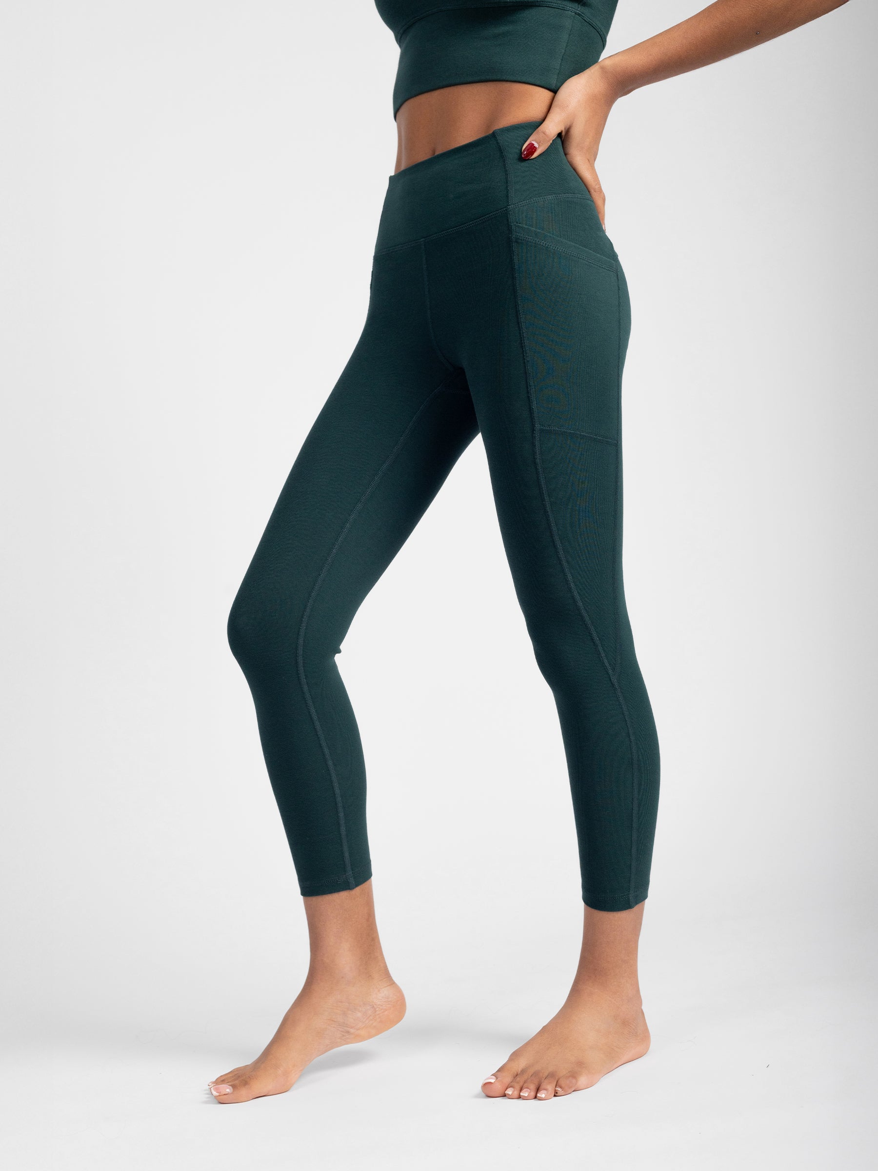 PlantTec™ Organic Crop/Petite Leggings | Monstera