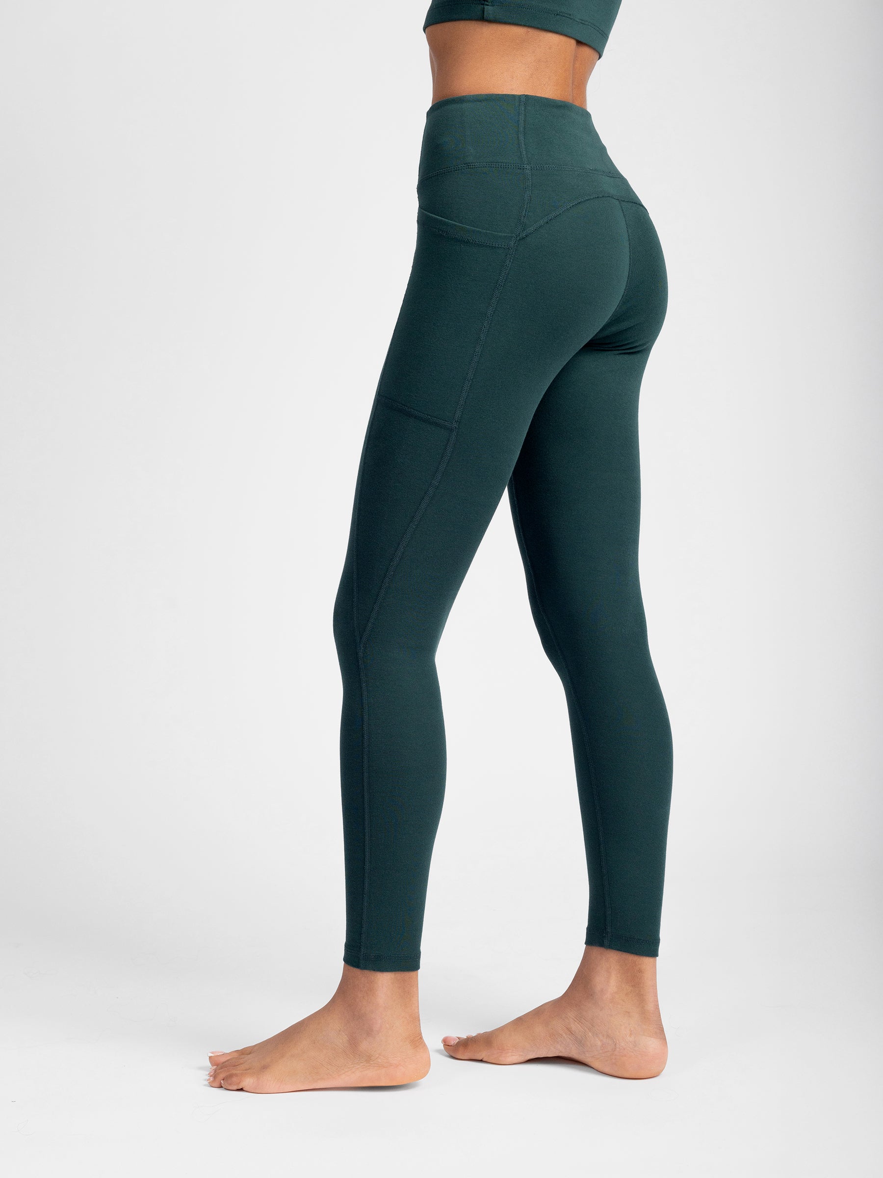 PlantTec Organic Cotton Performance Leggings | Monstera Teal
