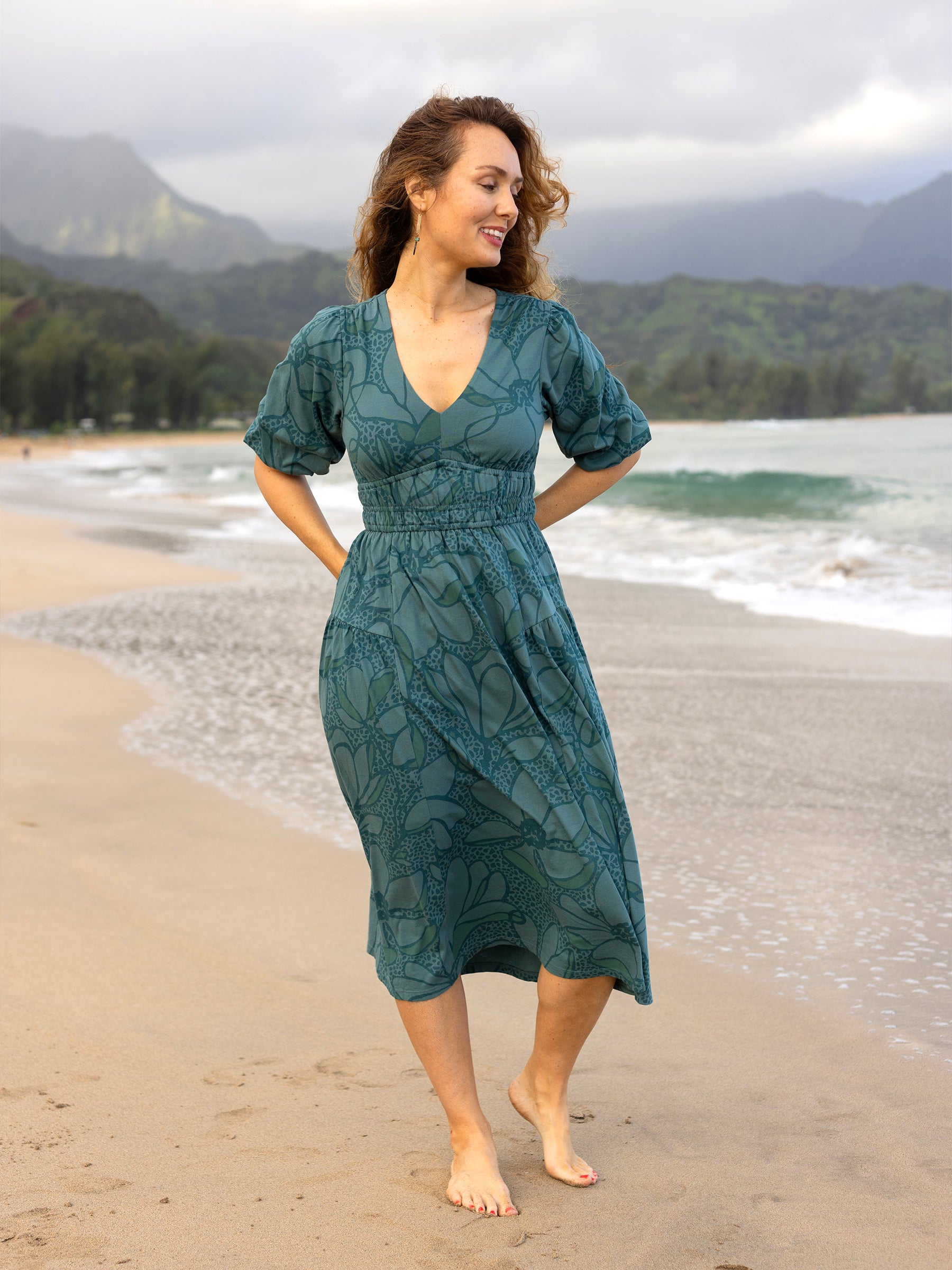 【23AW】未使用級✨Bibiy. OPHELIA COAT フレア ネイビー Women's Organic Cotton Maxi Dress | Oasis