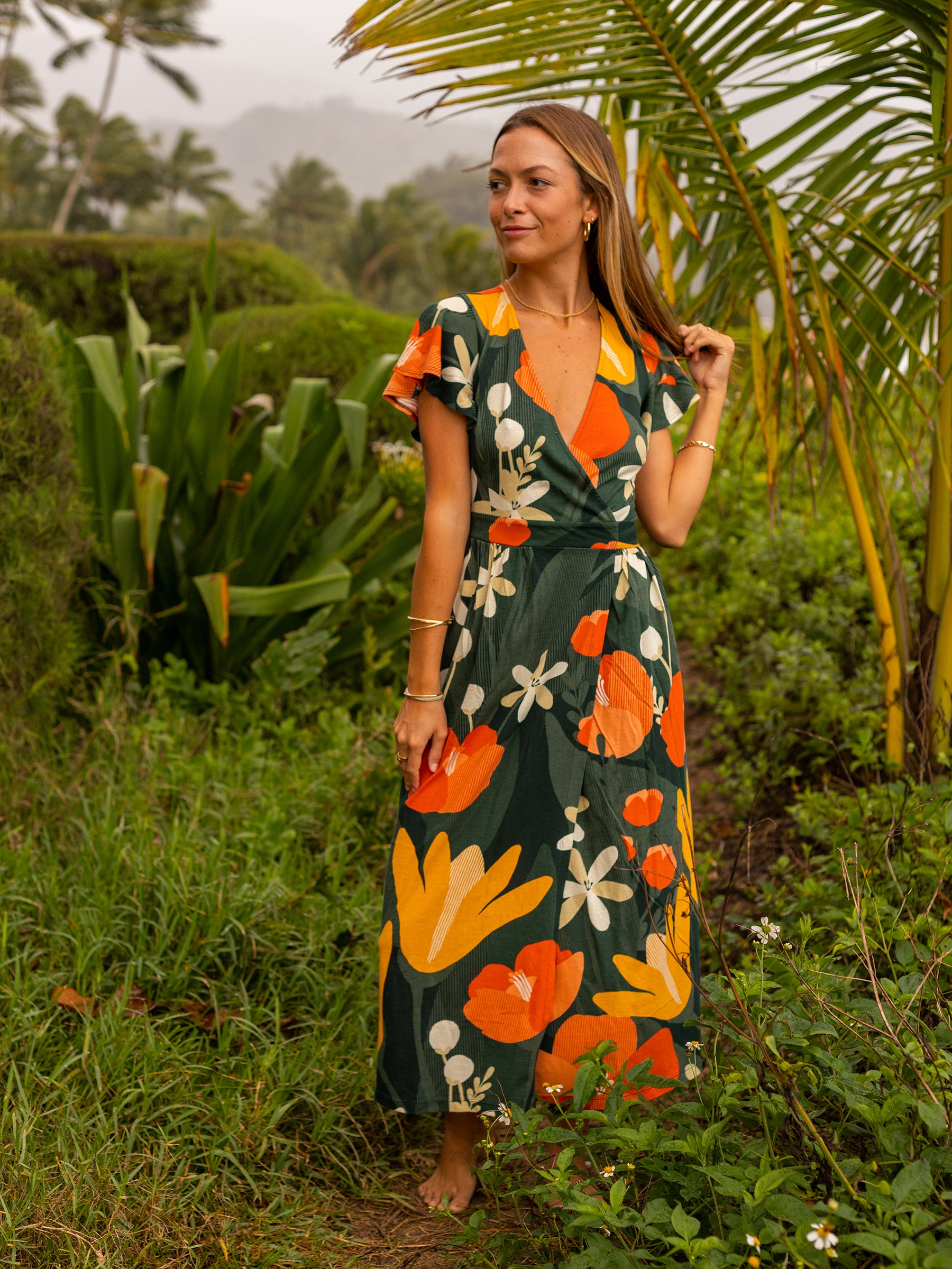 Women's Organic Cotton Wrap Dress | Paradise