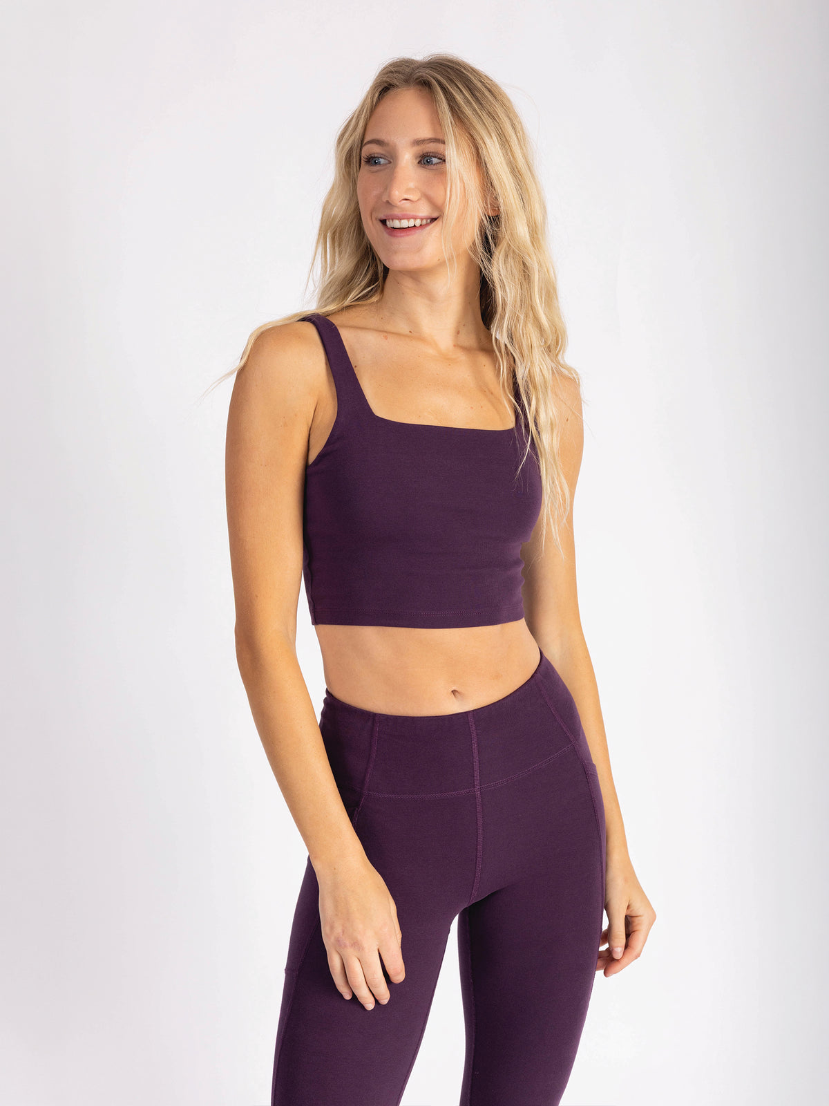 PlantTec™ Organic Built-in Bra Tank | Fig