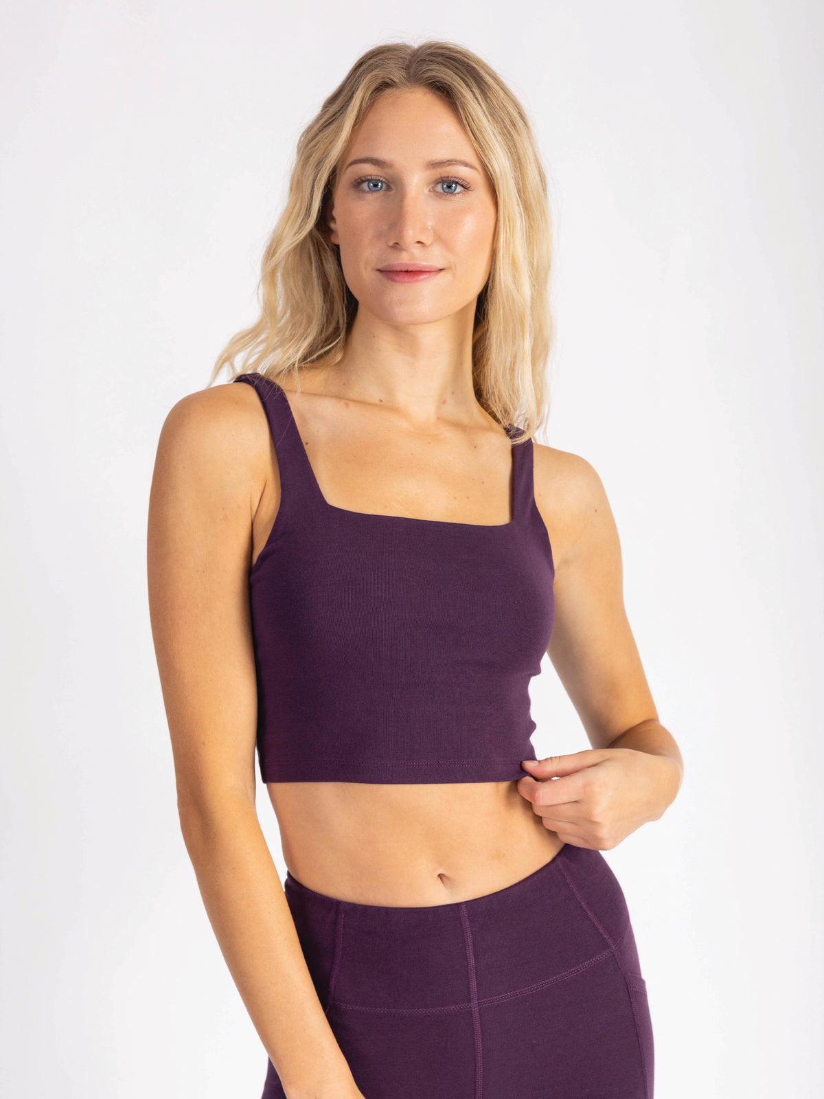 PlantTec™ Organic Built-in Bra Tank | Fig