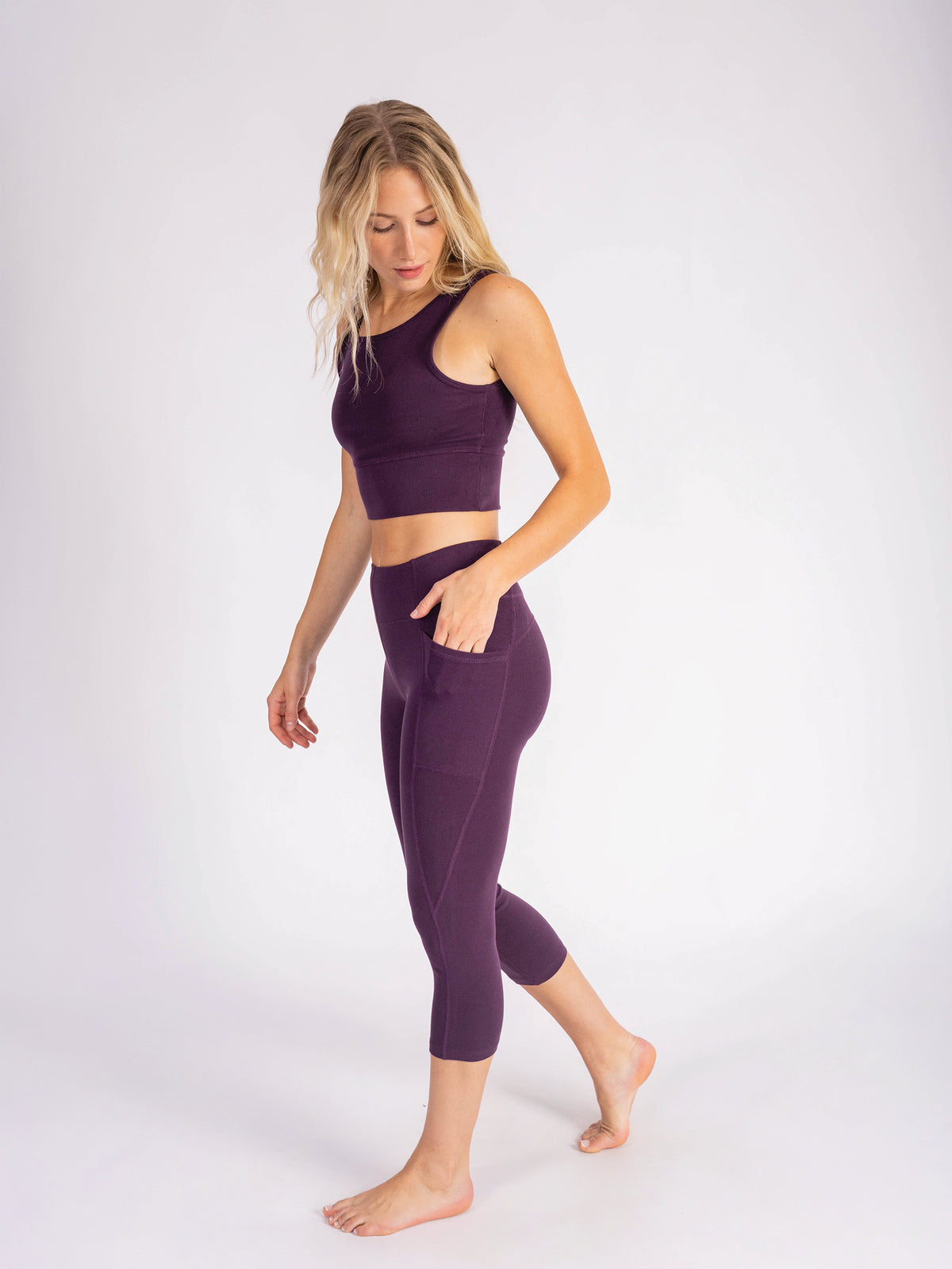 PlantTec™ Organic Crop/Petite Leggings | Fig
