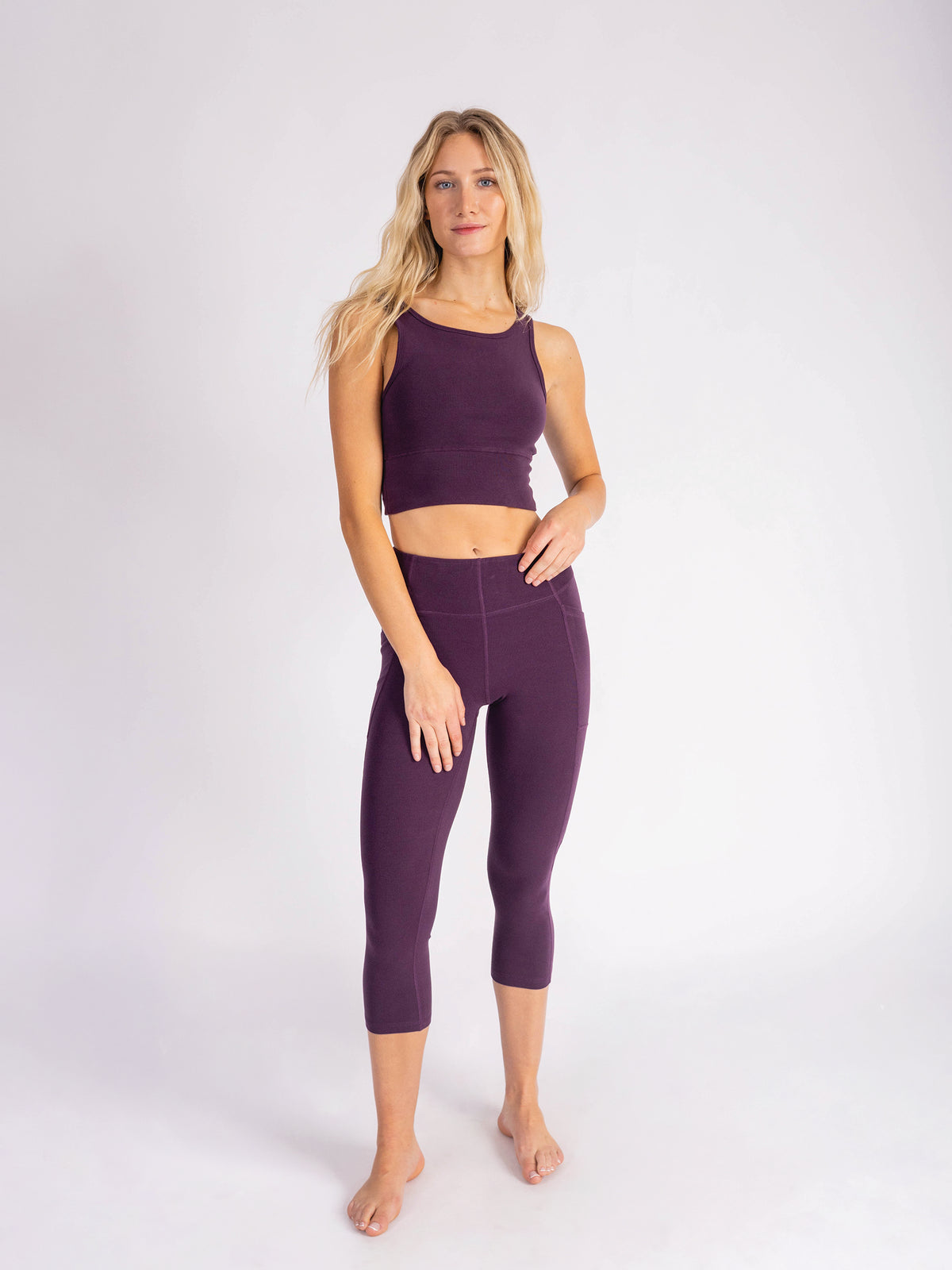 PlantTec™ Organic Crop/Petite Leggings | Fig