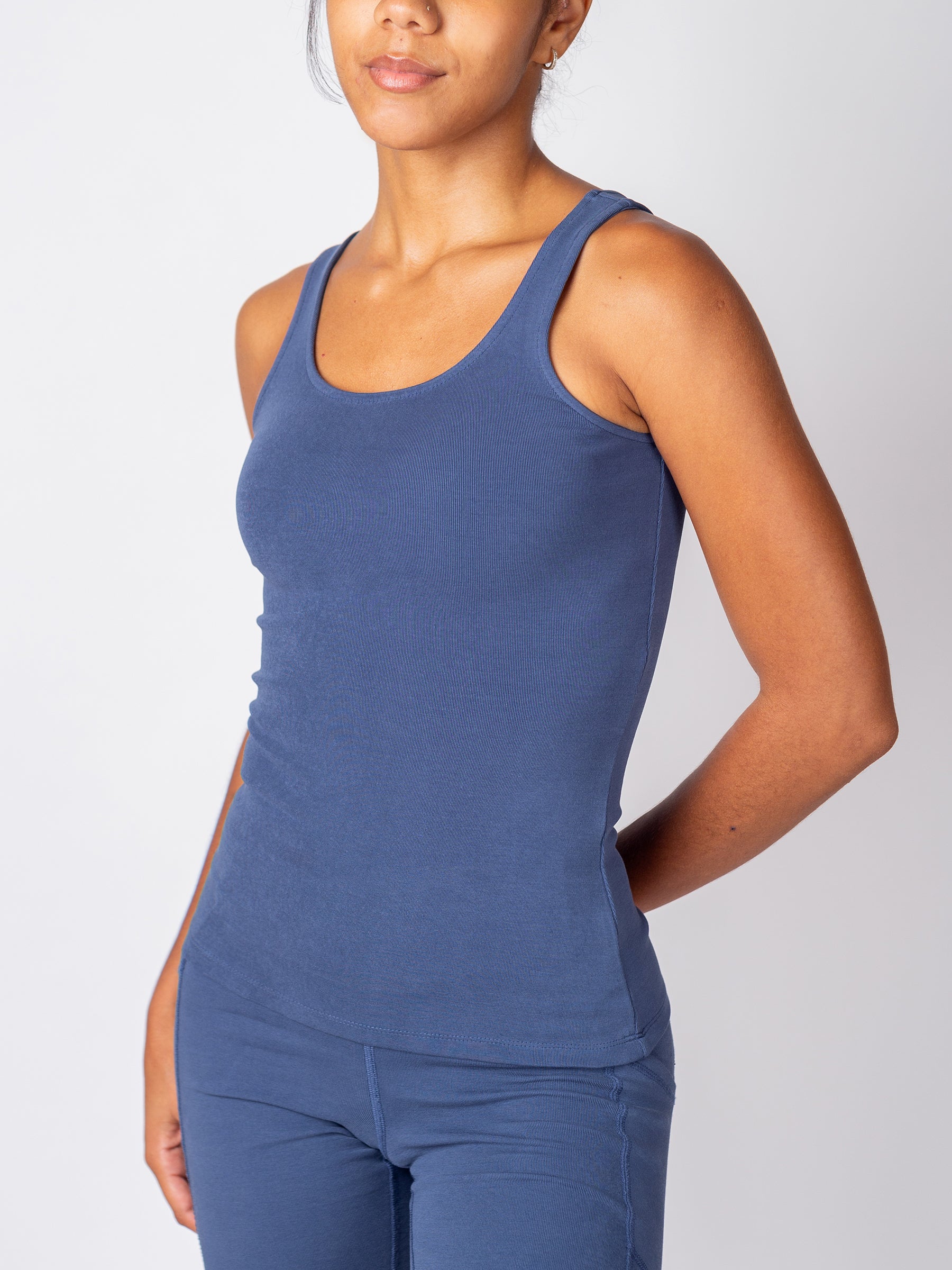 PlantTec™ Organic Compression Tank | Blueberry-Organic Activewear-Happy Earth