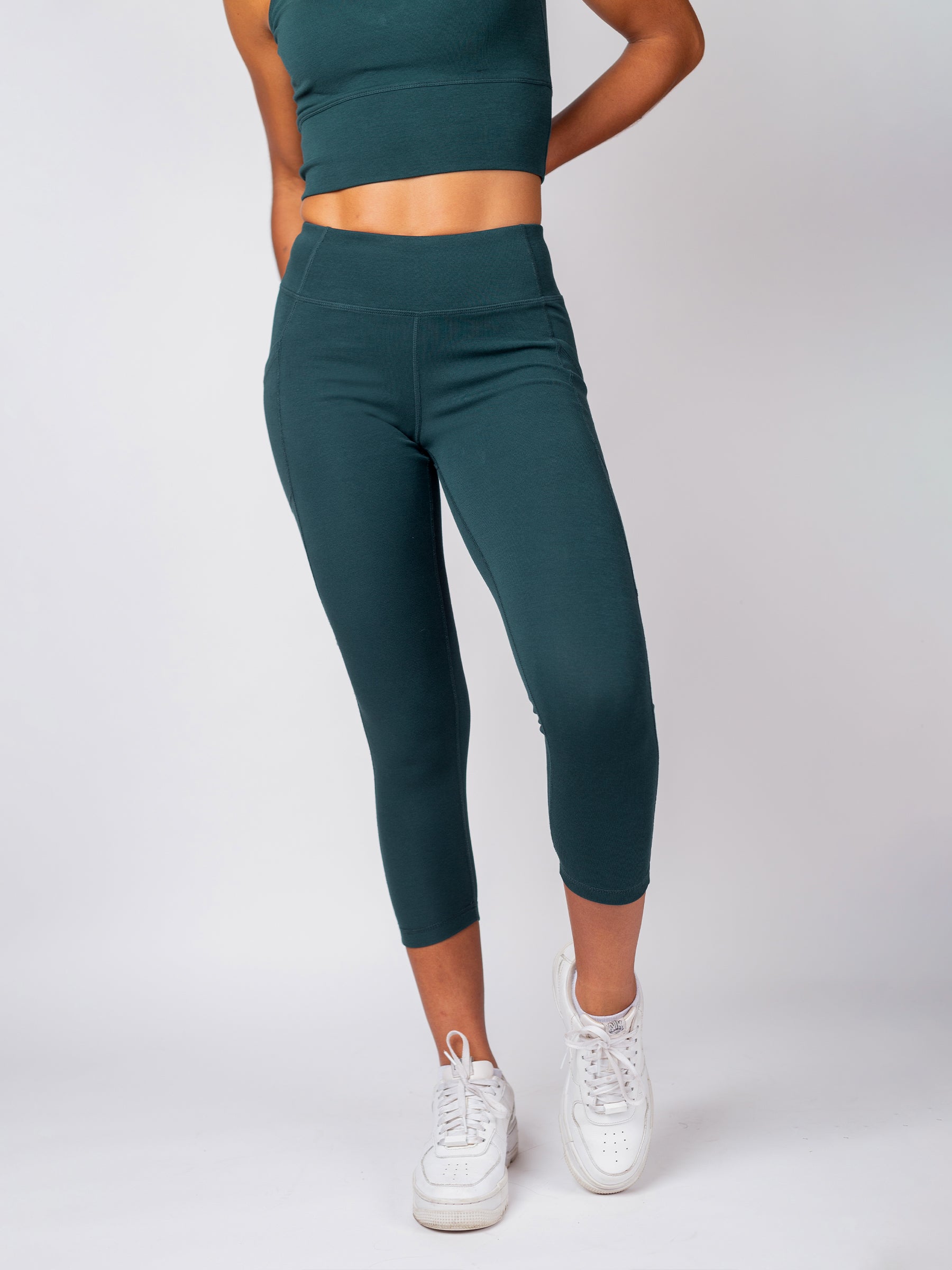 PlantTec™ Organic Crop/Petite Leggings | Monstera-Organic Activewear-Happy Earth