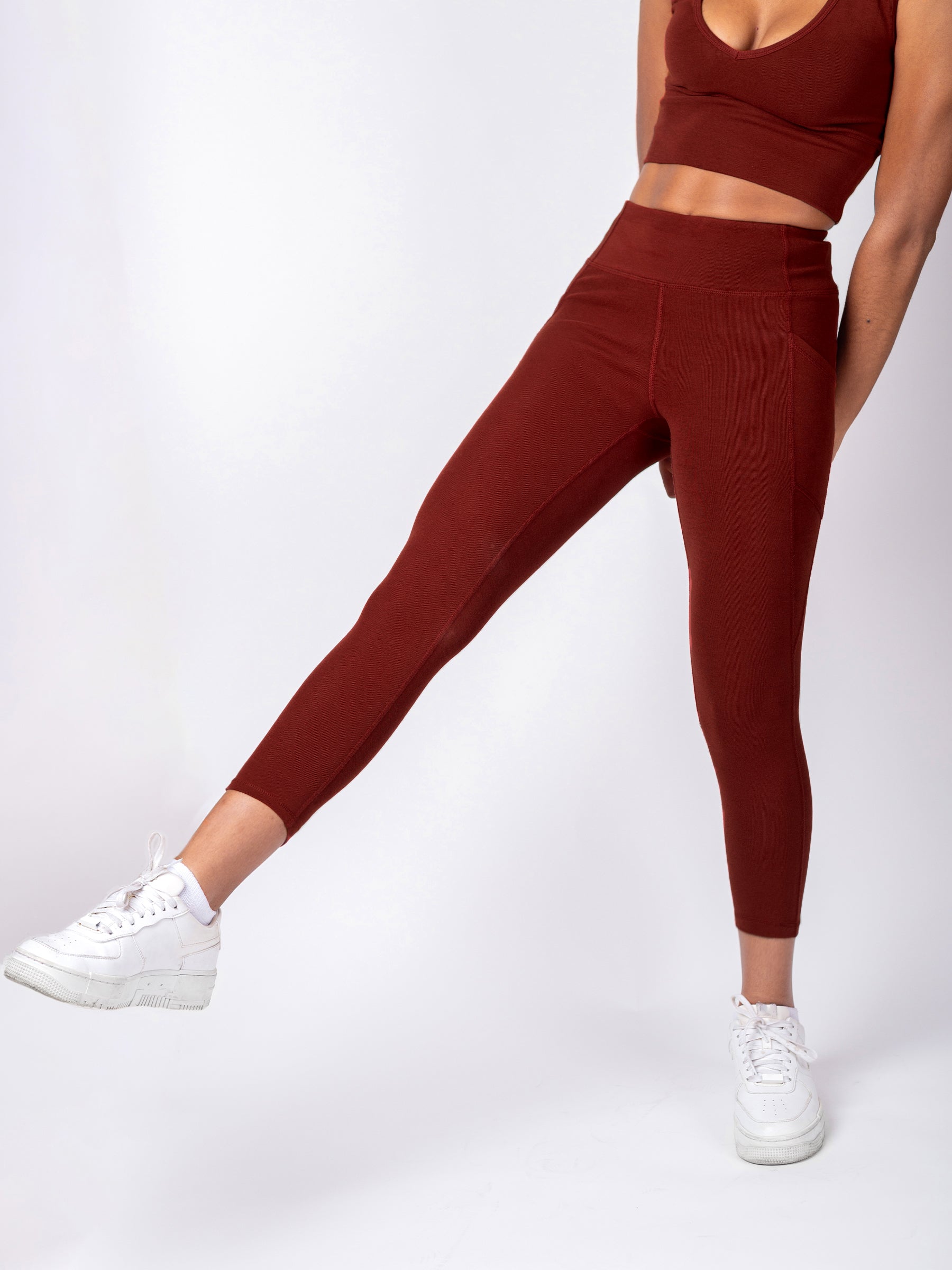 PlantTec™ Organic Crop/Petite Leggings | Redwood
