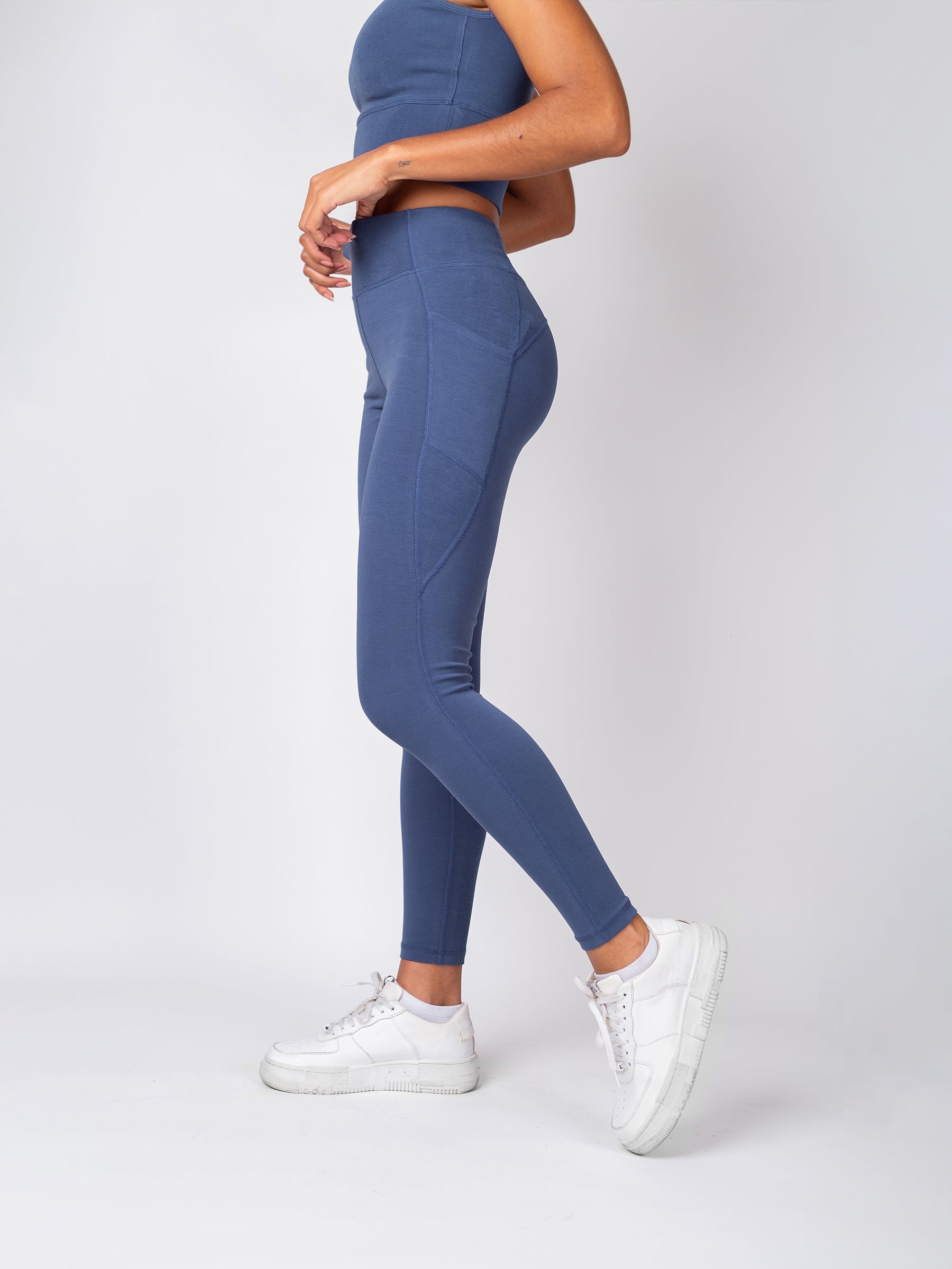 PlantTec™ Organic Leggings | Blueberry-Organic Activewear-Happy Earth