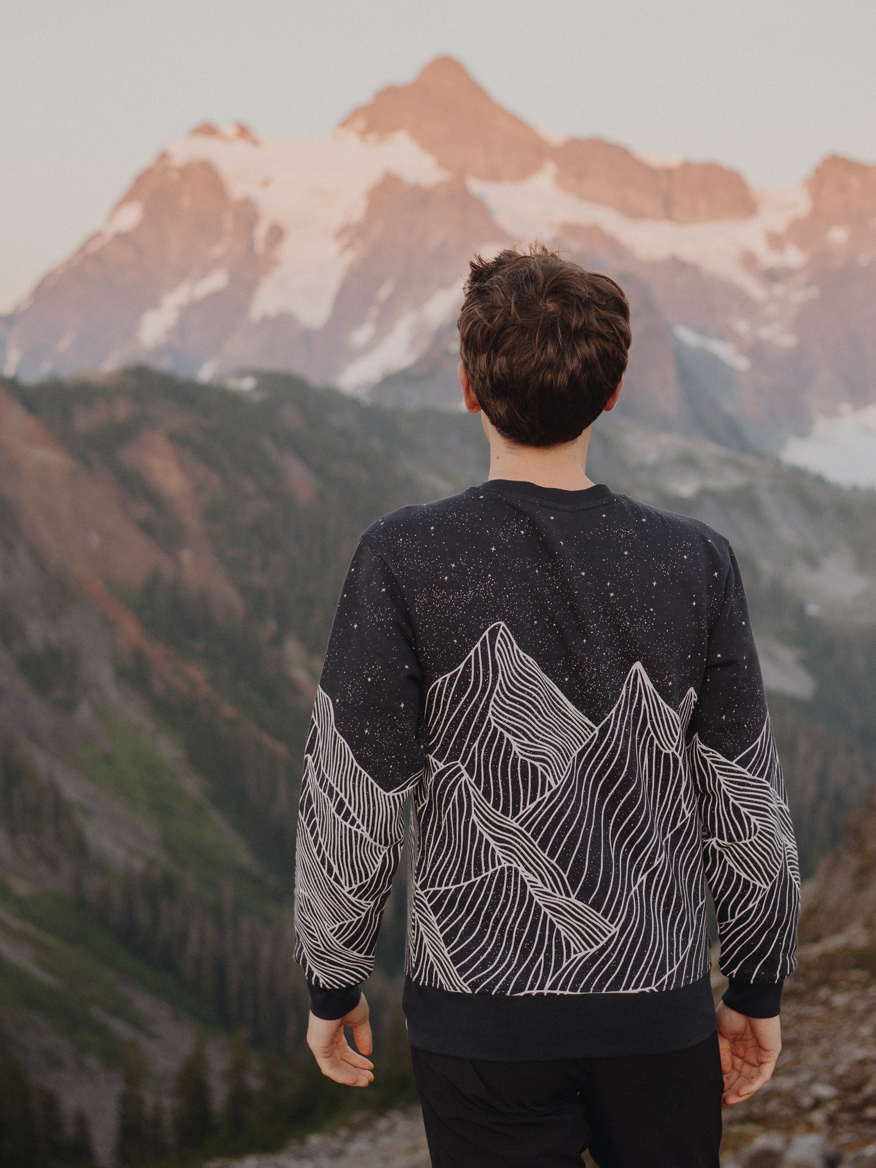 Alpine Etching Pullover, a Organic Sweatshirt by Happy Earth Apparel